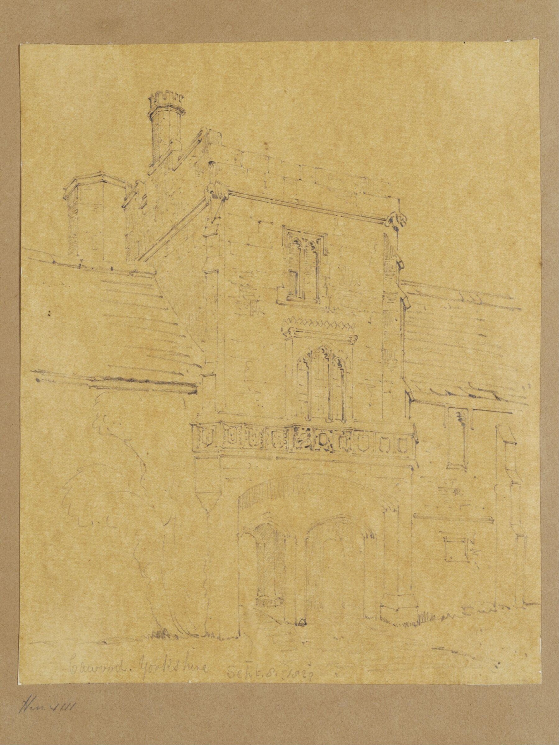 Drawing, Anthony Salvin, 8/9/1829