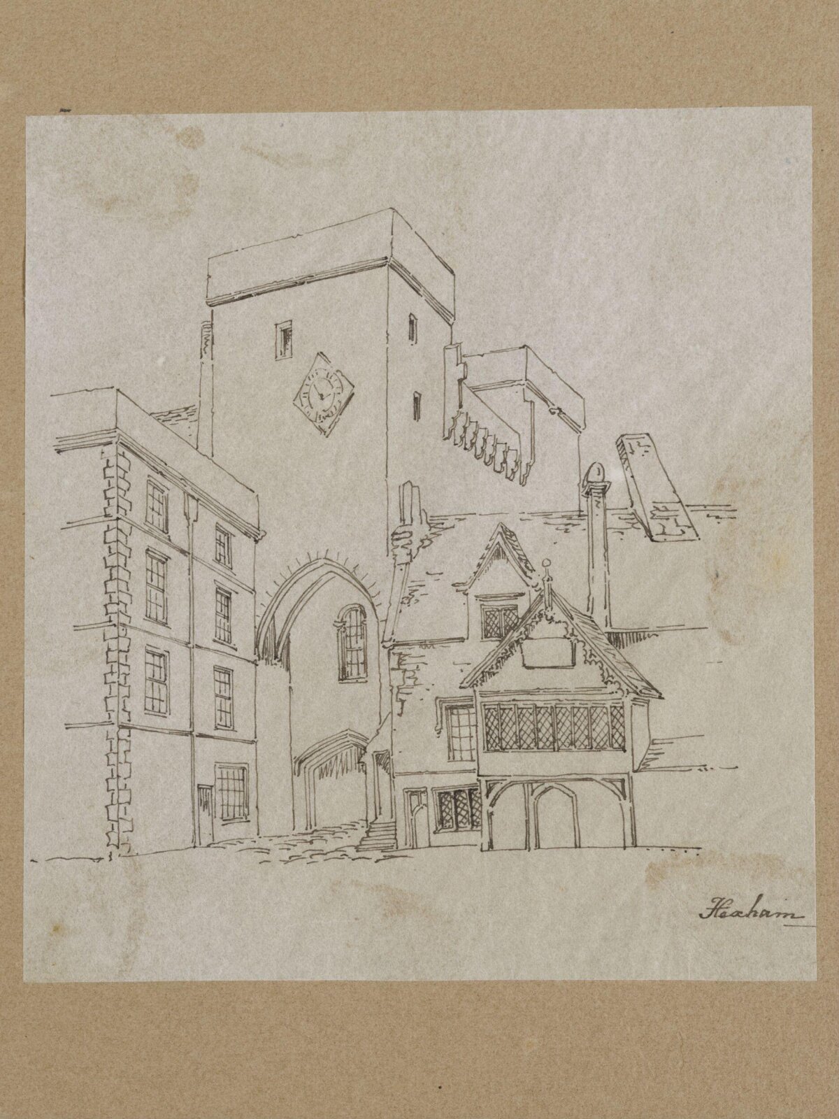 Drawing, Anthony Salvin, 19th century