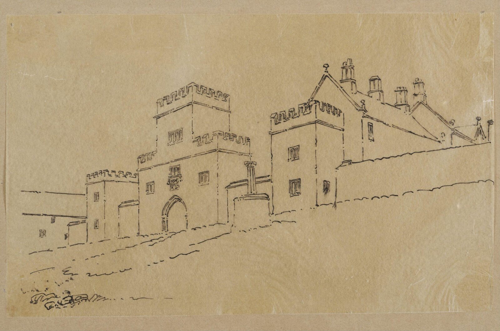 Drawing, Anthony Salvin, 19th century