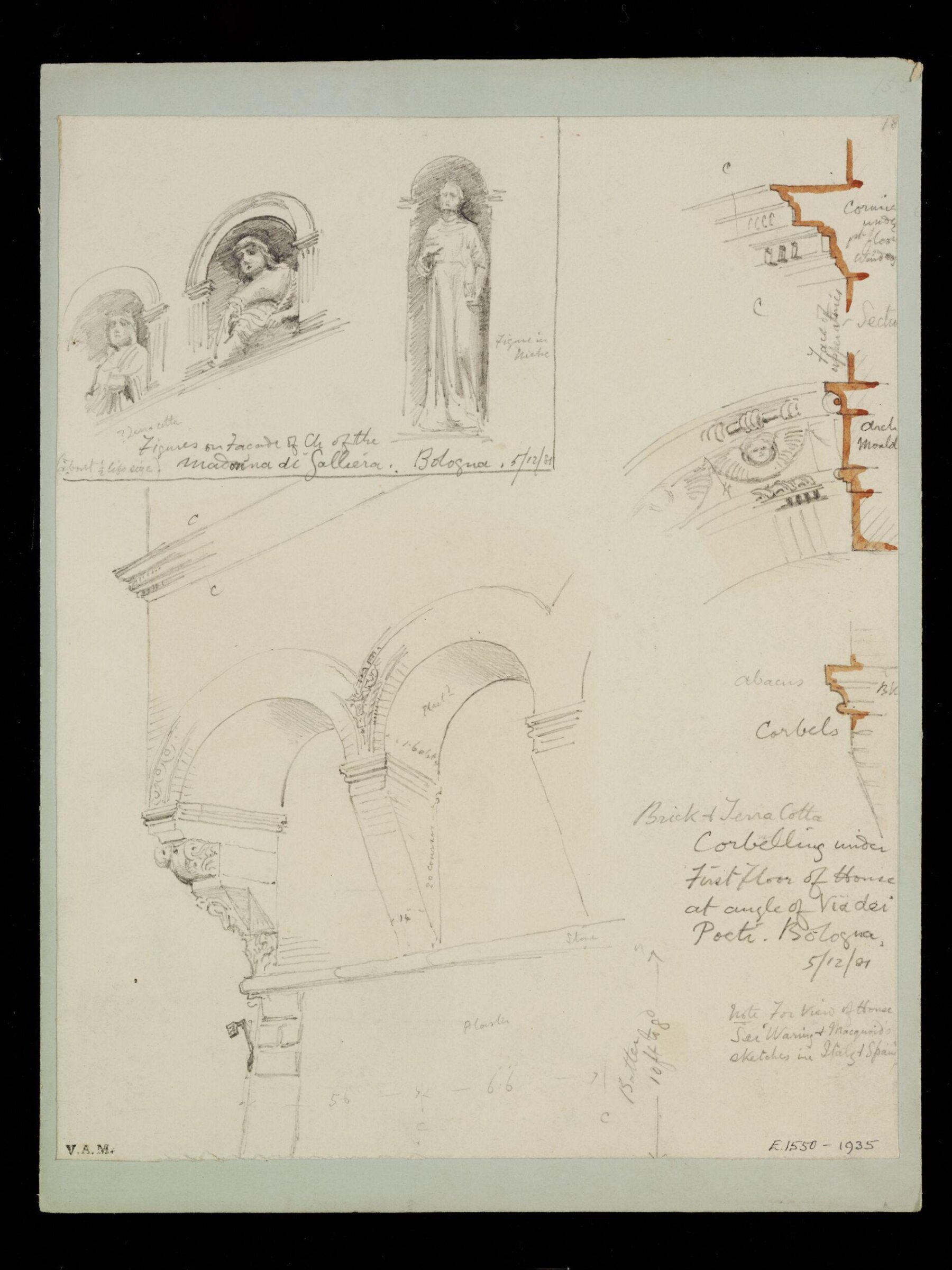 One of 235 drawings of architectural subjects in France, Germany, and Italy, Walter John Nash Millard, 5th December 1881