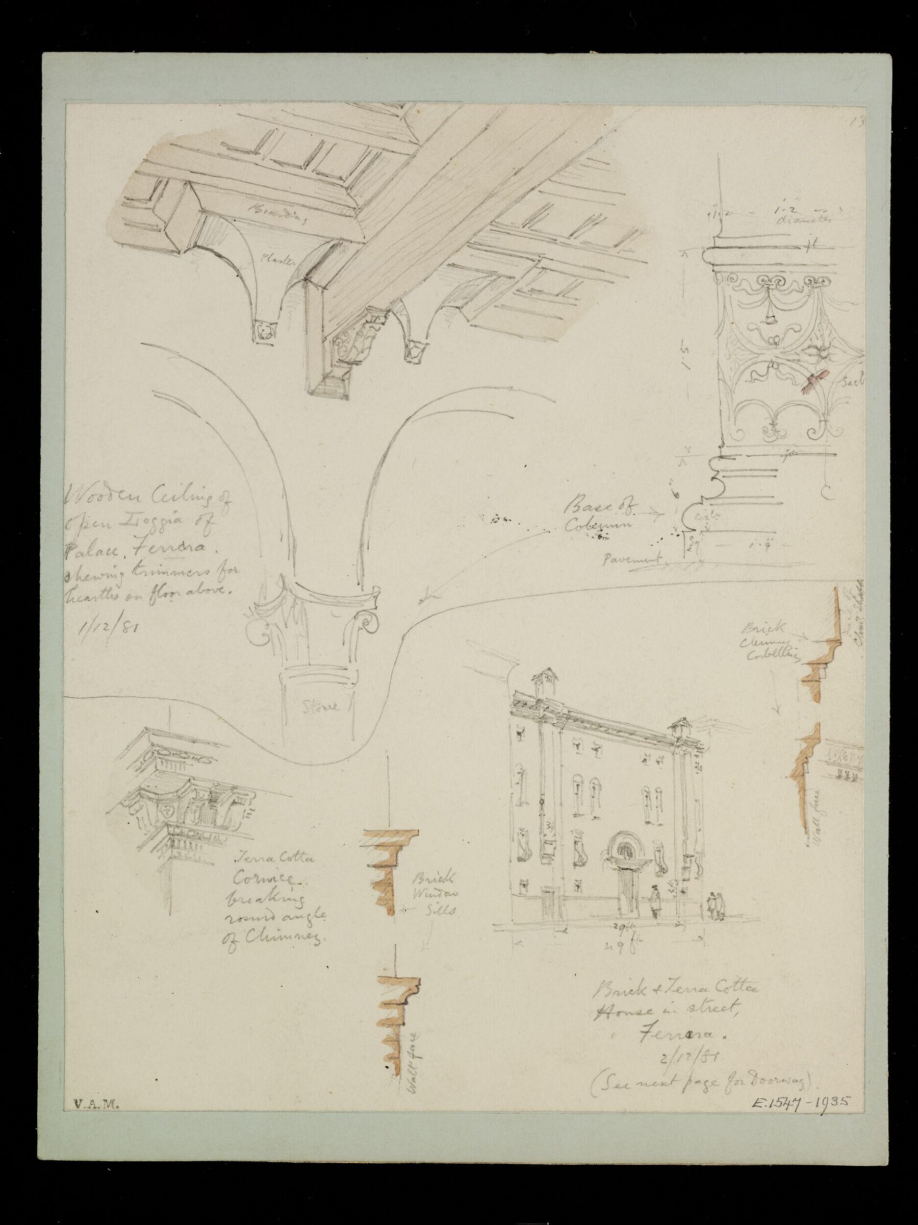 One of 235 drawings of architectural subjects in France, Germany, and Italy, Walter John Nash Millard, 1st December 1881 - 2nd December 1881