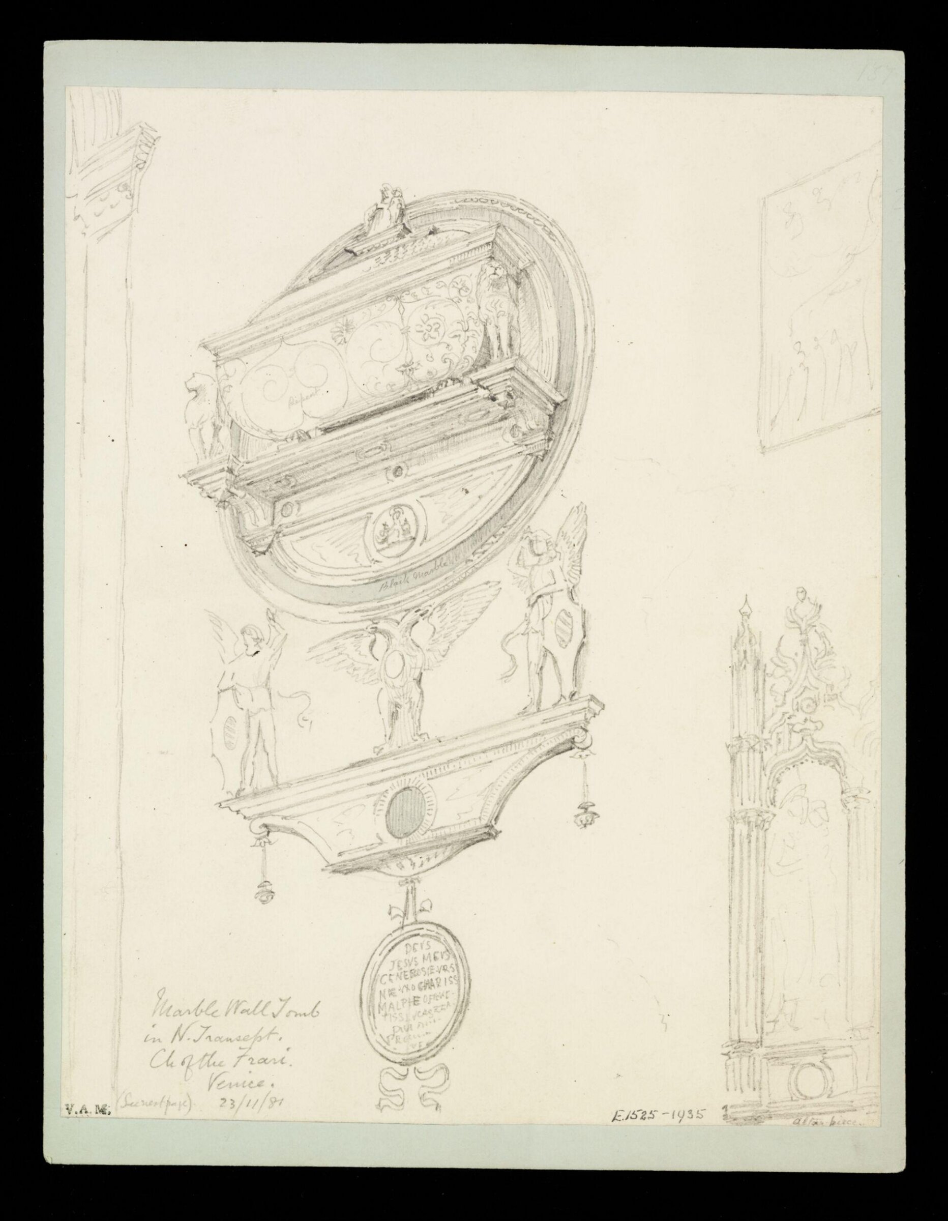 One of 235 drawings of architectural subjects in France, Germany, and Italy, Walter John Nash Millard, 23rd November 1881