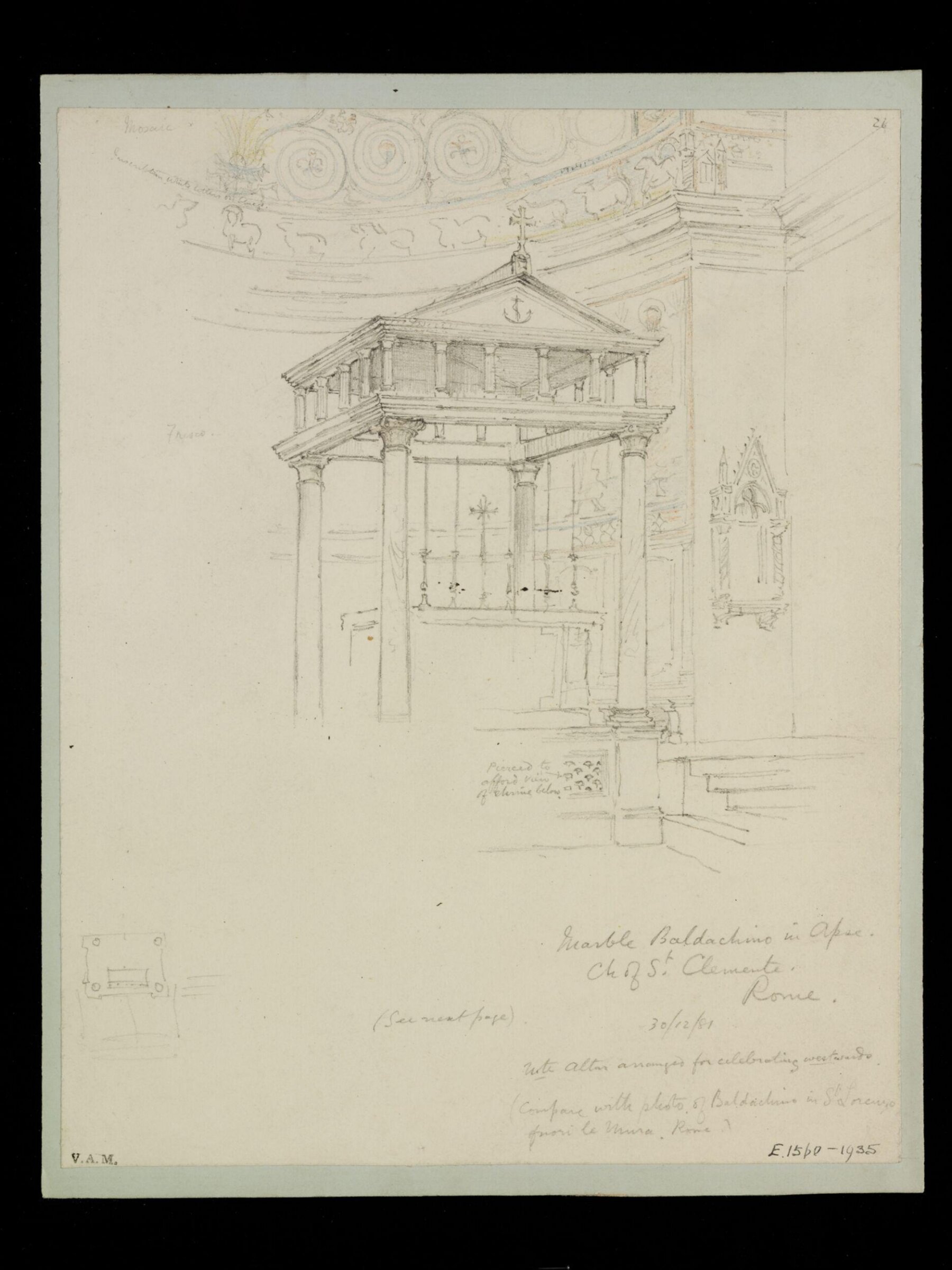 One of 235 drawings of architectural subjects in France, Germany, and Italy, Walter John Nash Millard, 30th December 1881
