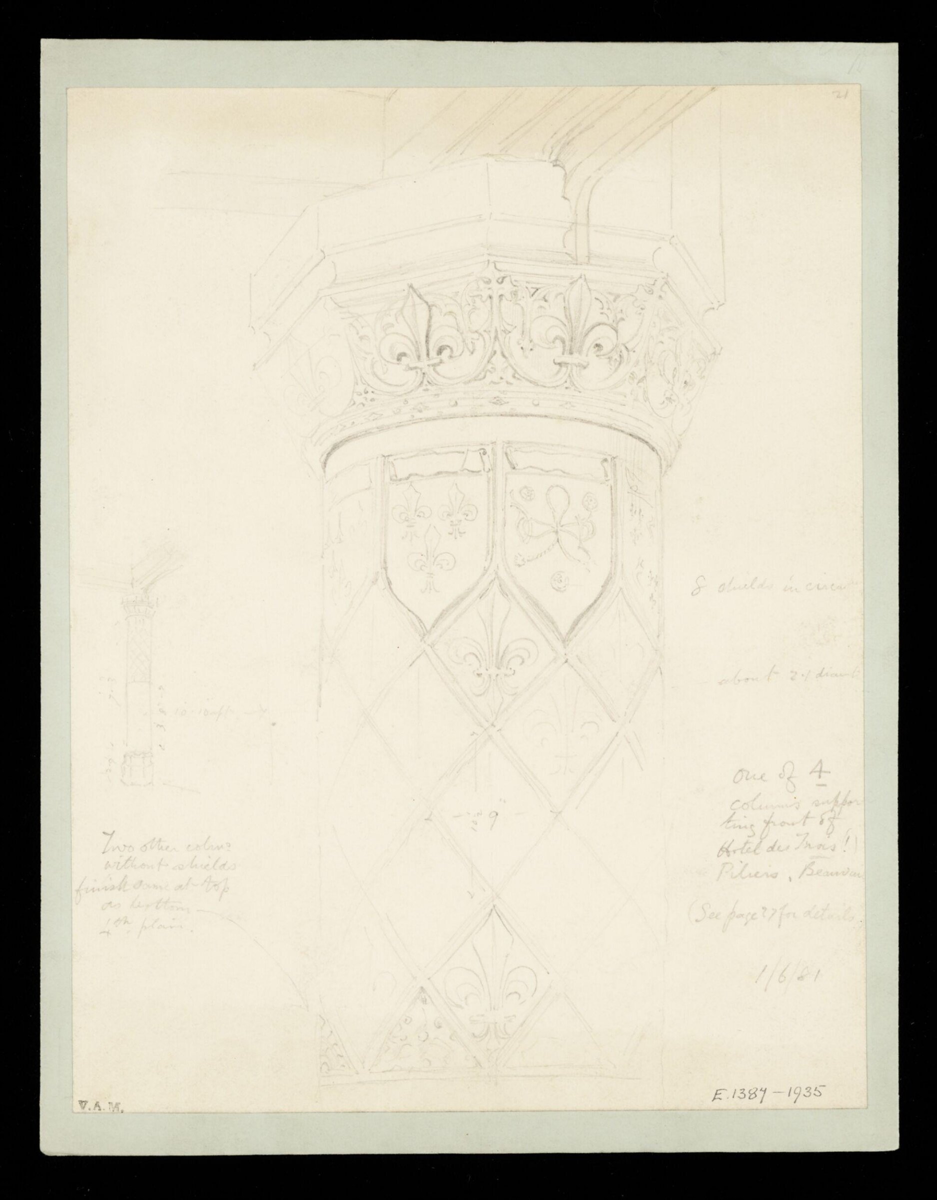 One of 235 drawings of architectural subjects in France, Germany, and Italy, Walter John Nash Millard, 1st June 1881