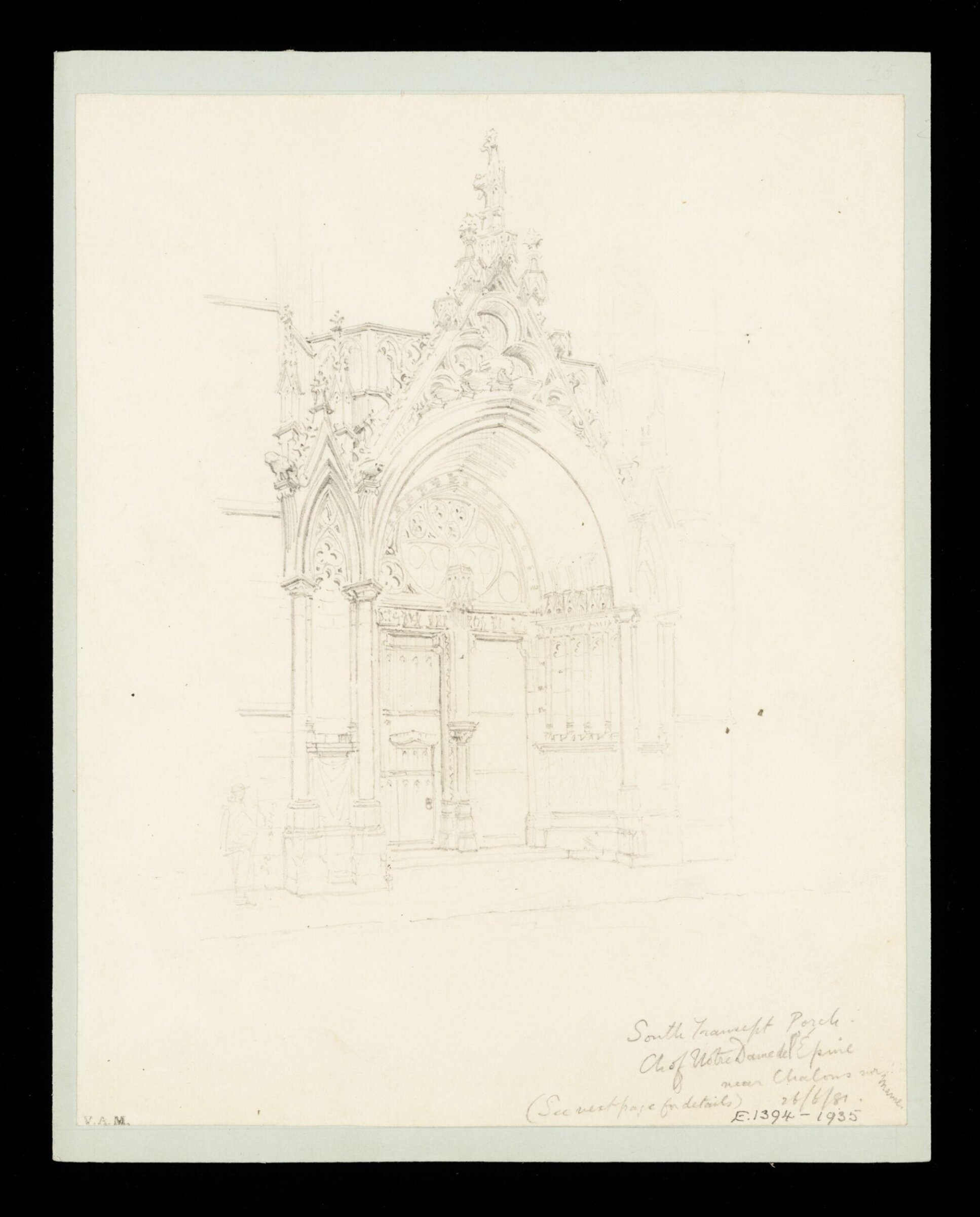 One of 235 drawings of architectural subjects in France, Germany, and Italy, Walter John Nash Millard, 26th June 1881