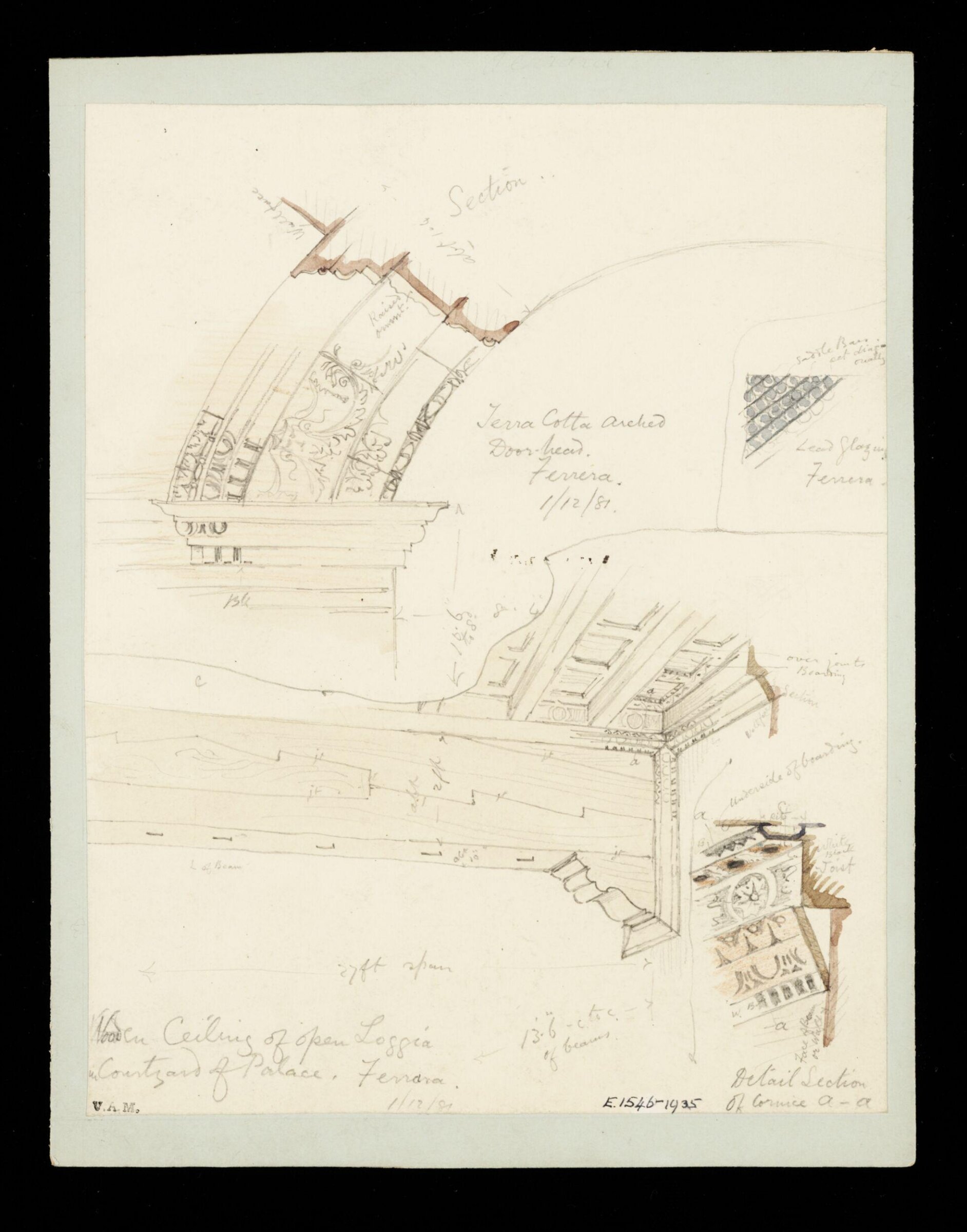 One of 235 drawings of architectural subjects in France, Germany, and Italy, Walter John Nash Millard, 1st December 1881