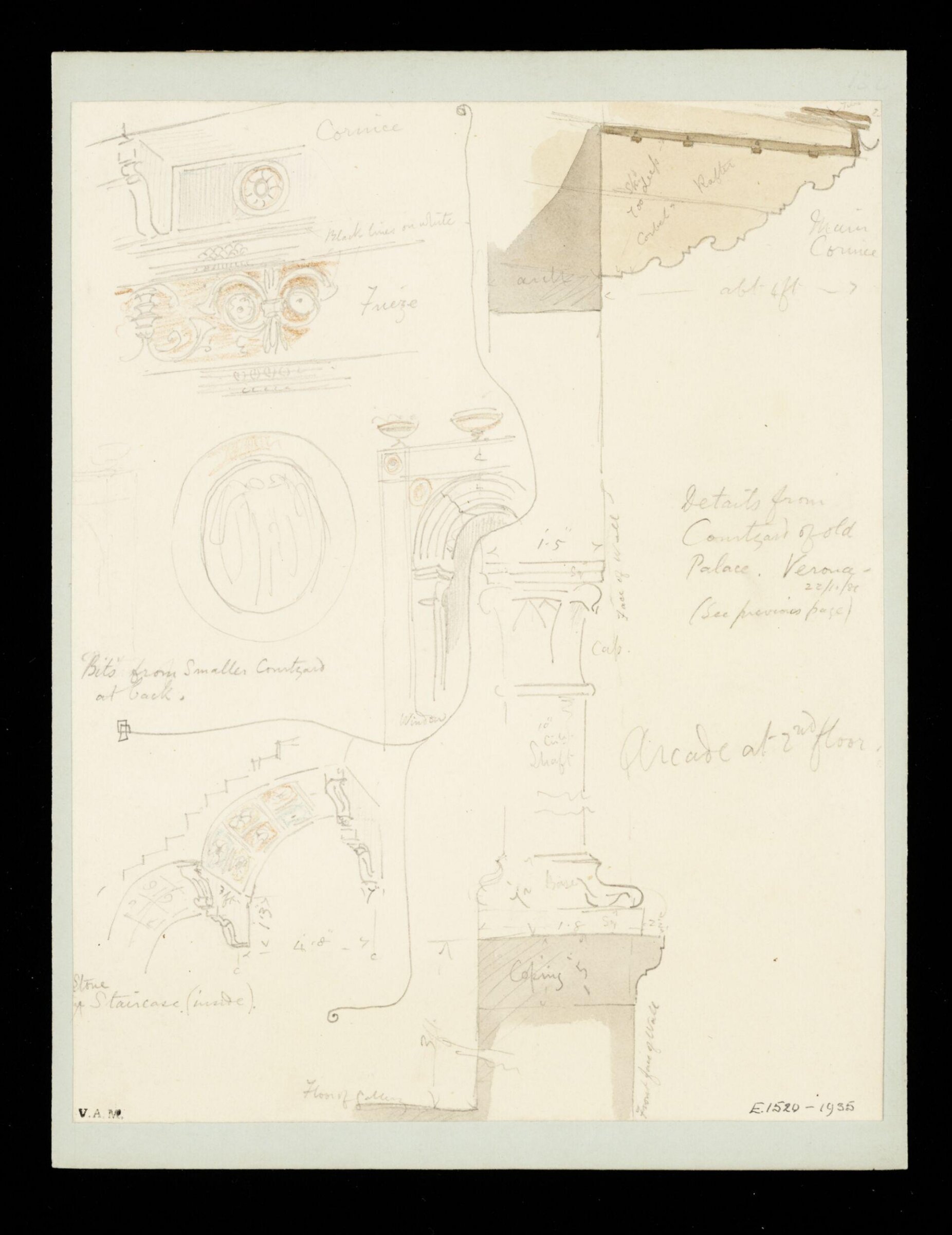 One of 235 drawings of architectural subjects in France, Germany, and Italy, Walter John Nash Millard, 22nd October 1881