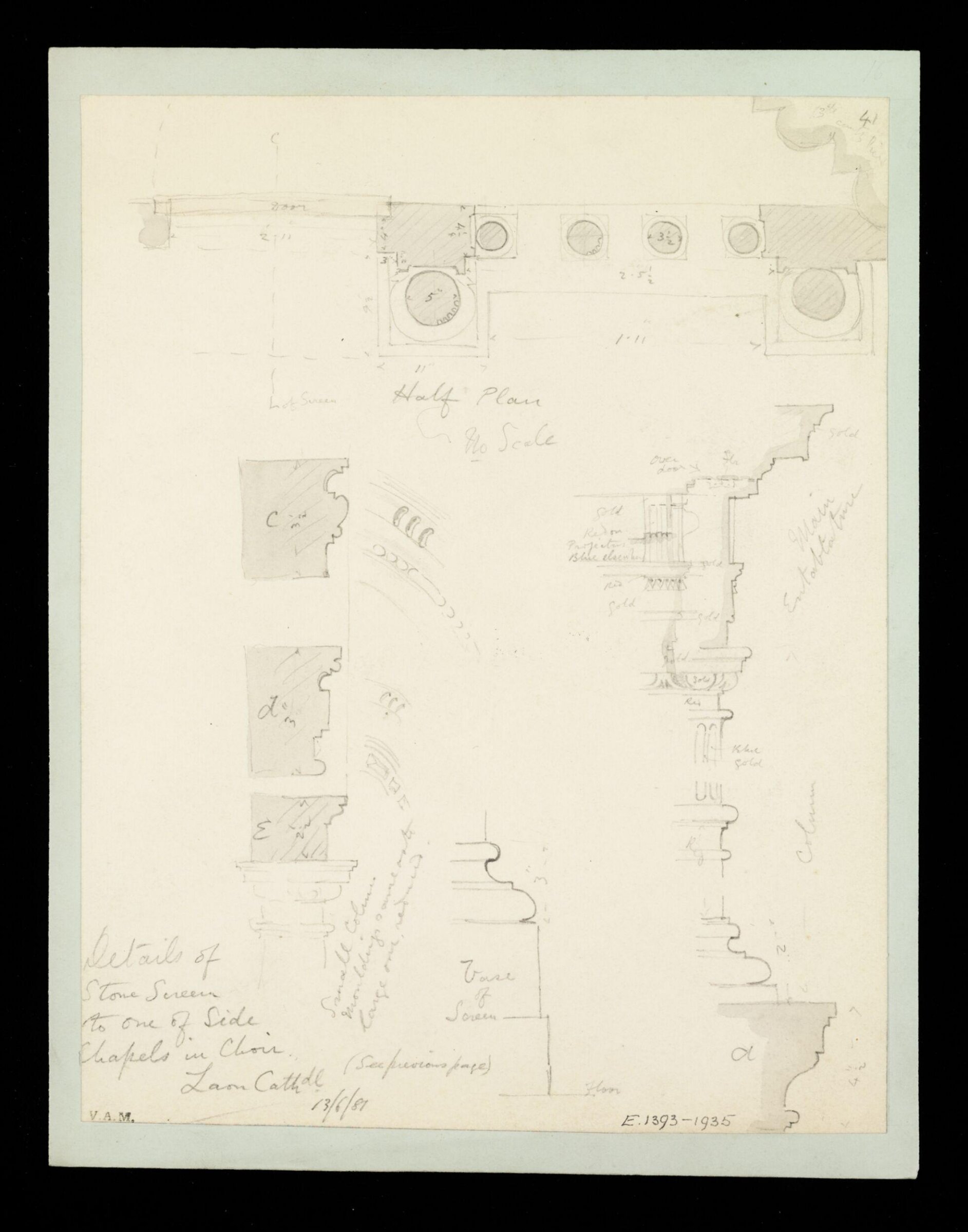 One of 235 drawings of architectural subjects in France, Germany, and Italy, Walter John Nash Millard, 13th June 1881