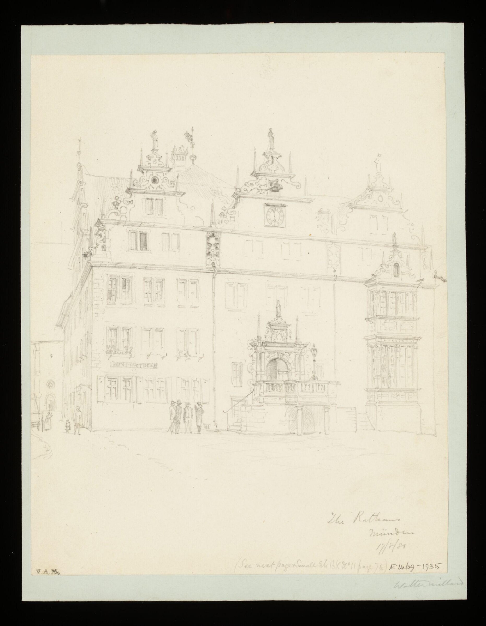 One of 235 drawings of architectural subjects in France, Germany, and Italy, Walter John Nash Millard, 17th August 1881