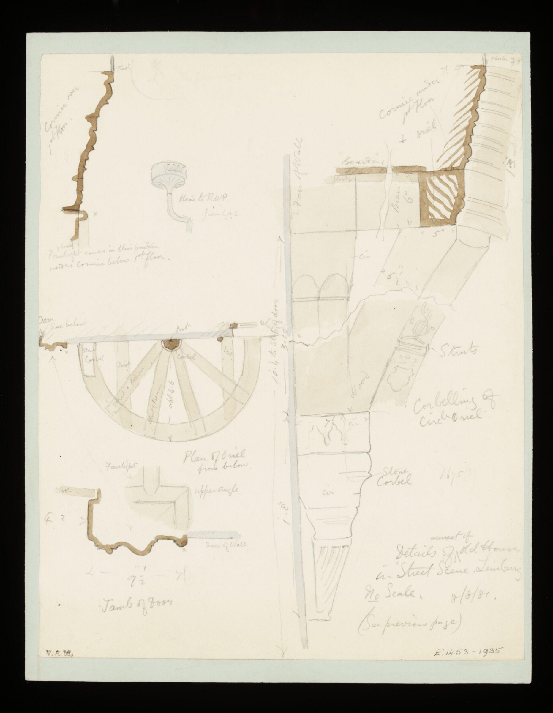 One of 235 drawings of architectural subjects in France, Germany, and Italy, Walter John Nash Millard, 8th August 1881