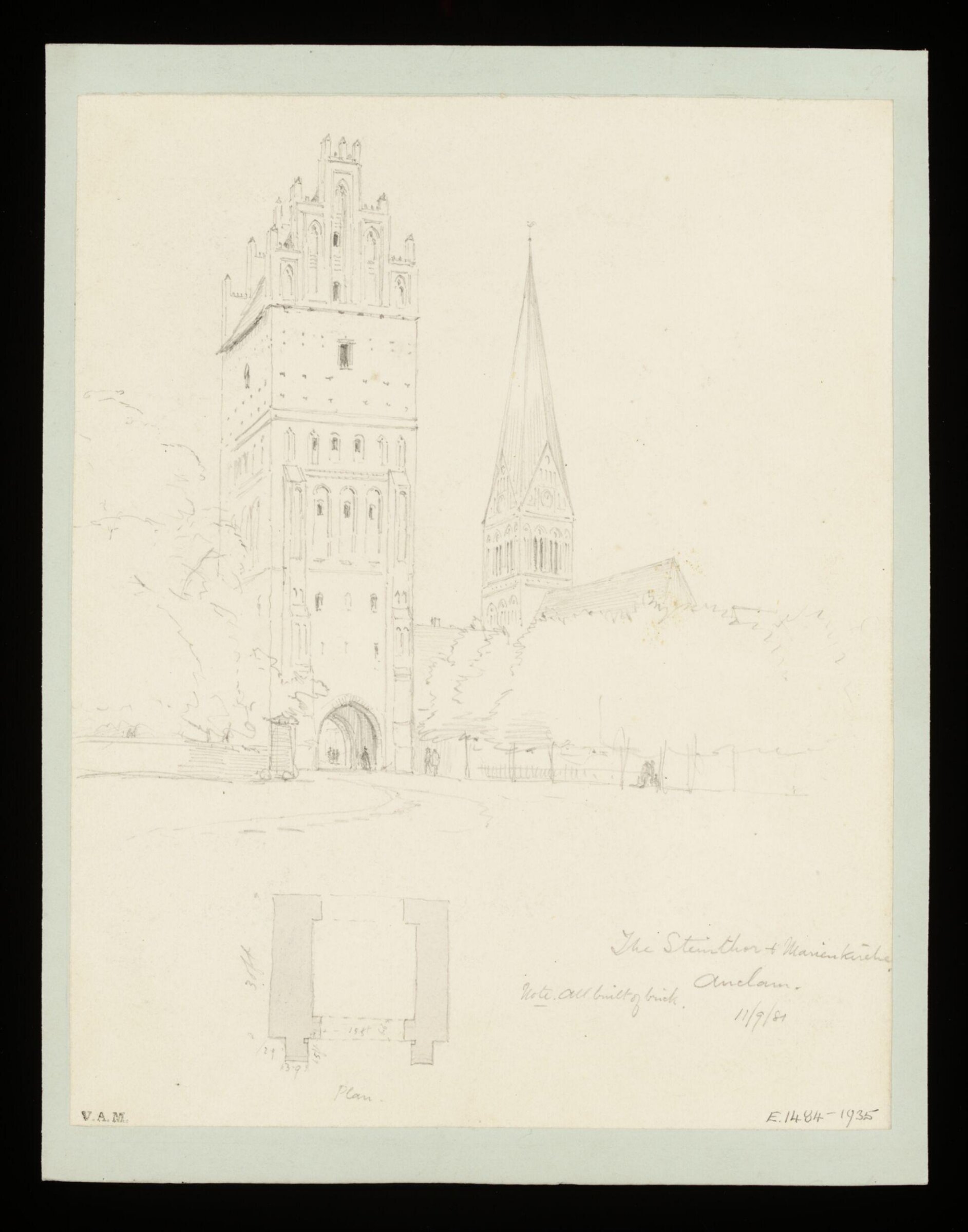 One of 235 drawings of architectural subjects in France, Germany, and Italy, Walter John Nash Millard, 11th September 1881