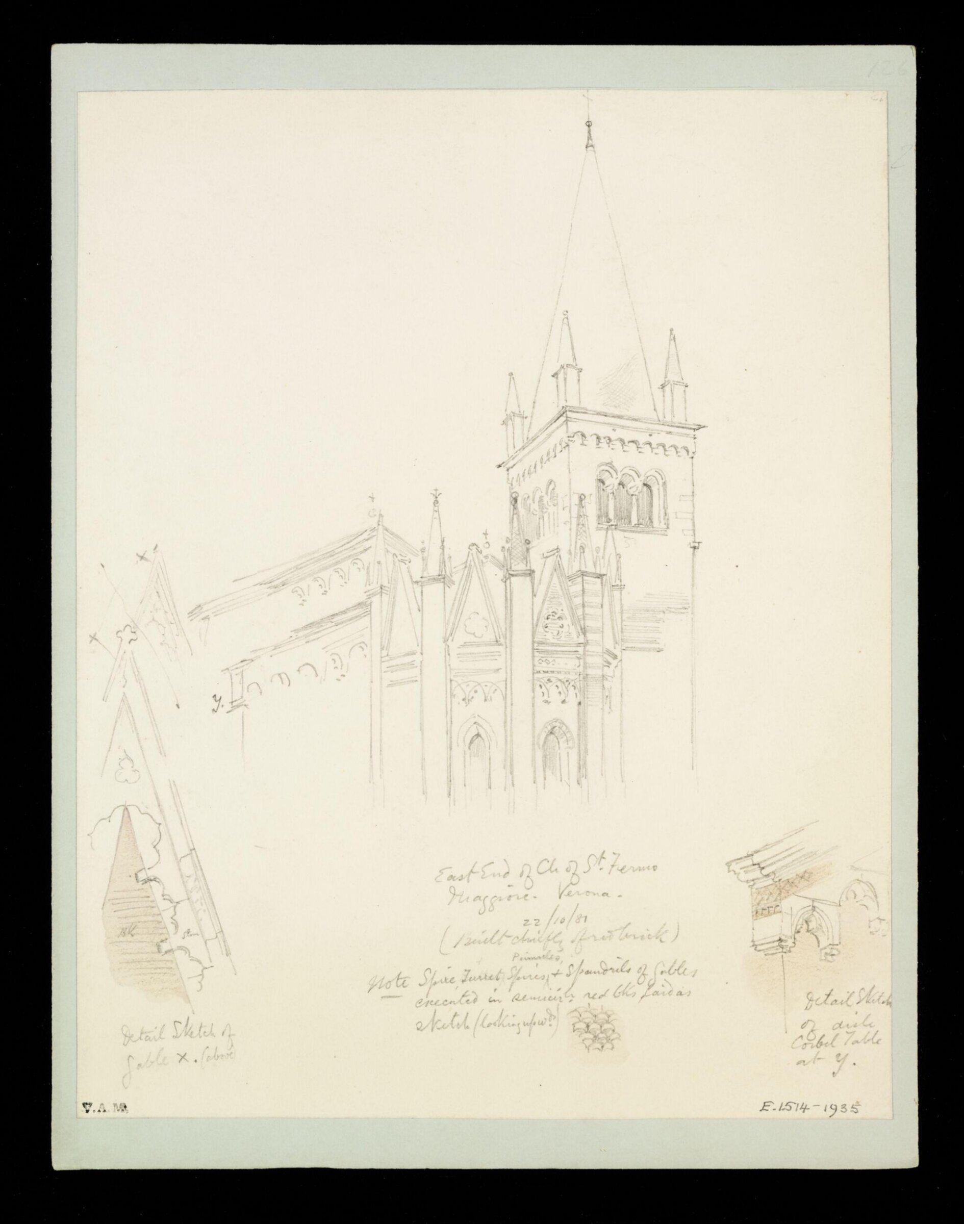 One of 235 drawings of architectural subjects in France, Germany, and Italy, Walter John Nash Millard, 22nd October 1881
