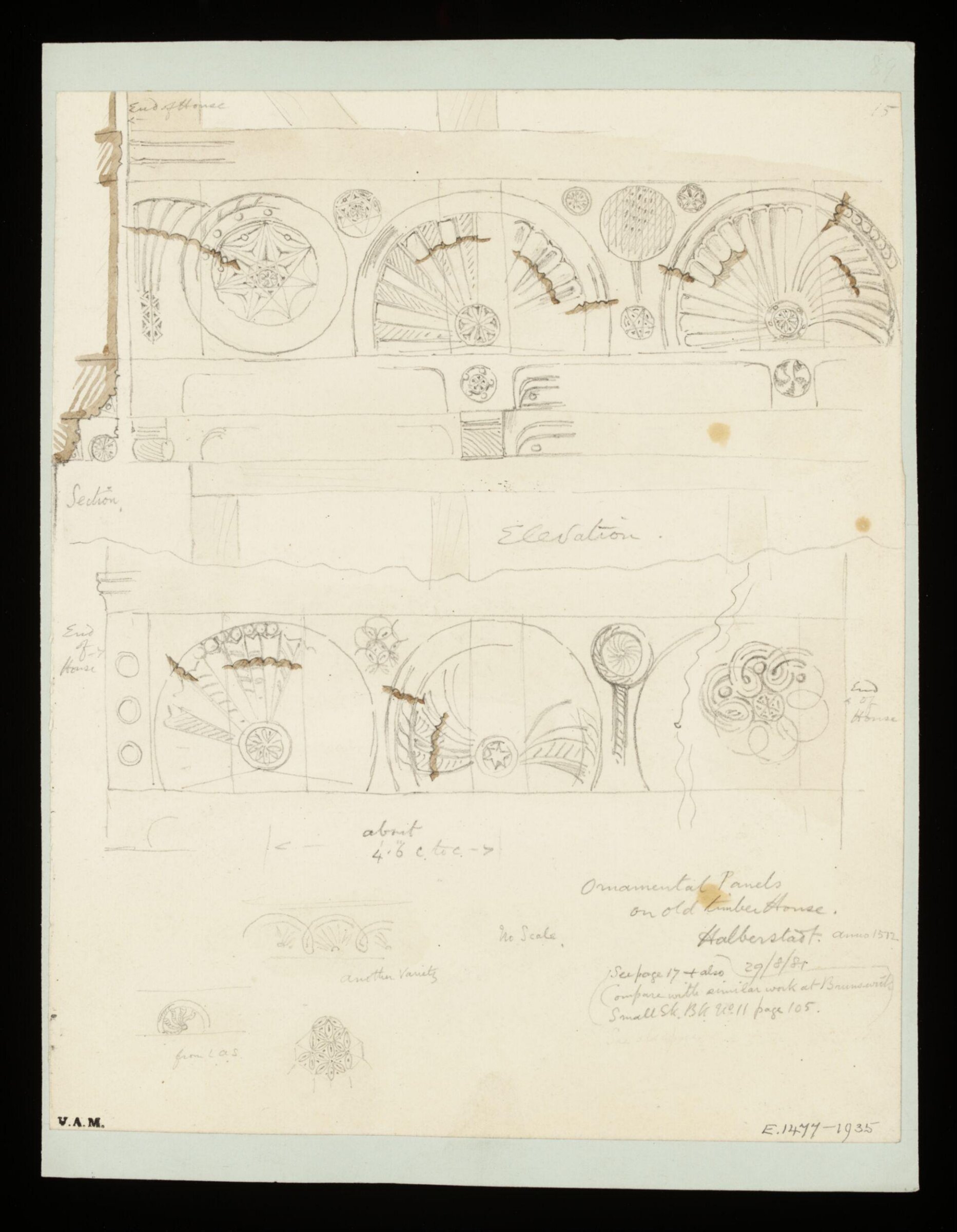 One of 235 drawings of architectural subjects in France, Germany, and Italy, Walter John Nash Millard, 29th August 1881