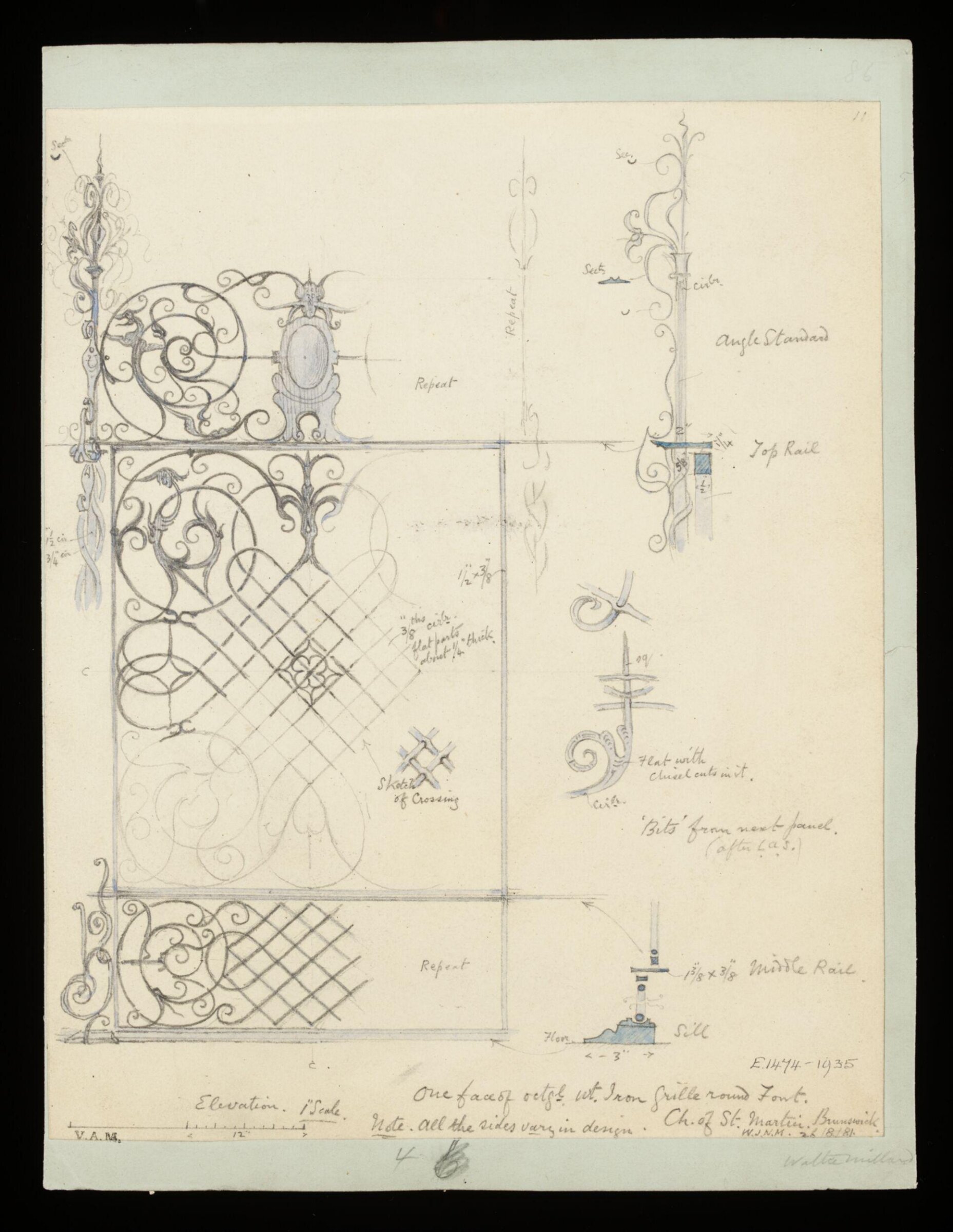 One of 235 drawings of architectural subjects in France, Germany, and Italy, Walter John Nash Millard, 28th August 1881