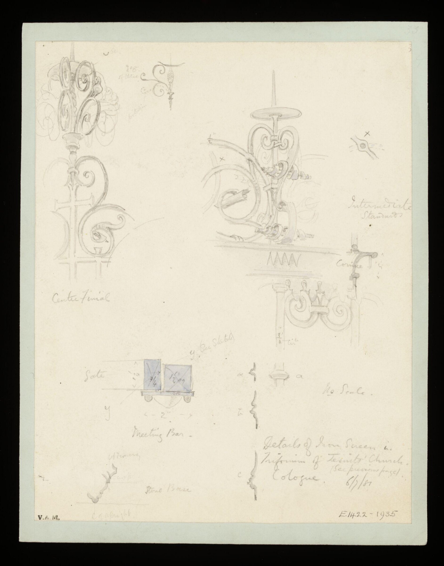 One of 235 drawings of architectural subjects in France, Germany, and Italy, Walter John Nash Millard, 6th July 1881