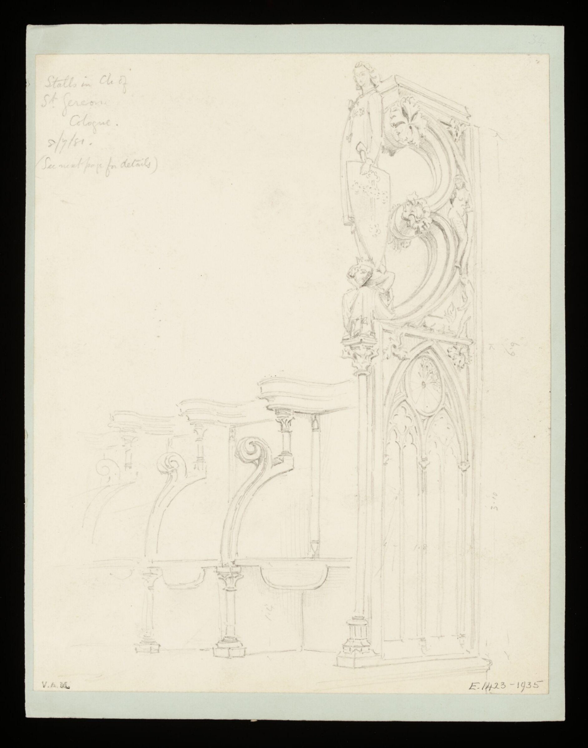 One of 235 drawings of architectural subjects in France, Germany, and Italy, Walter John Nash Millard, 8th July 1881