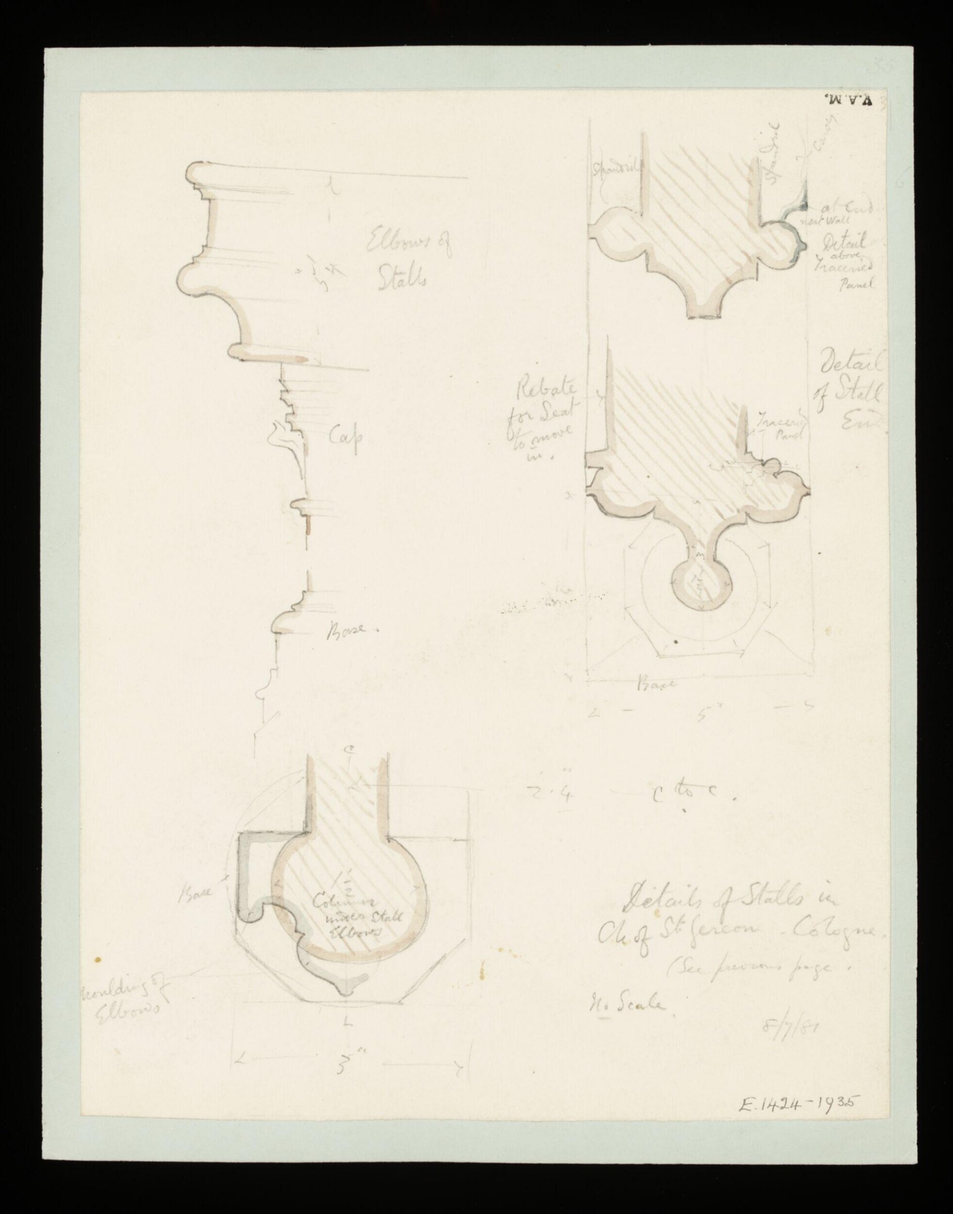 One of 235 drawings of architectural subjects in France, Germany, and Italy, Walter John Nash Millard, 8th July 1881