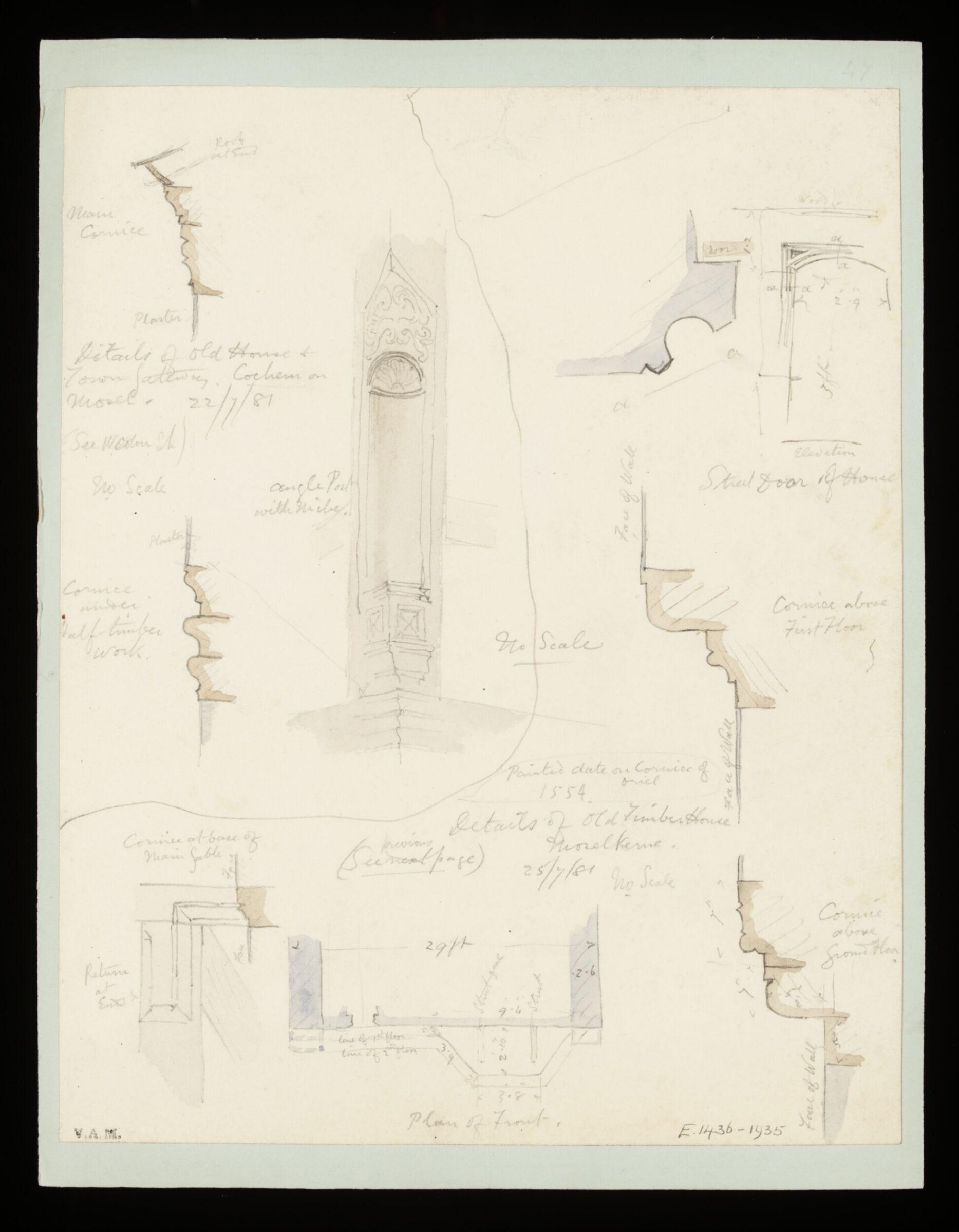 One of 235 drawings of architectural subjects in France, Germany, and Italy, Walter John Nash Millard, 25th July 1881