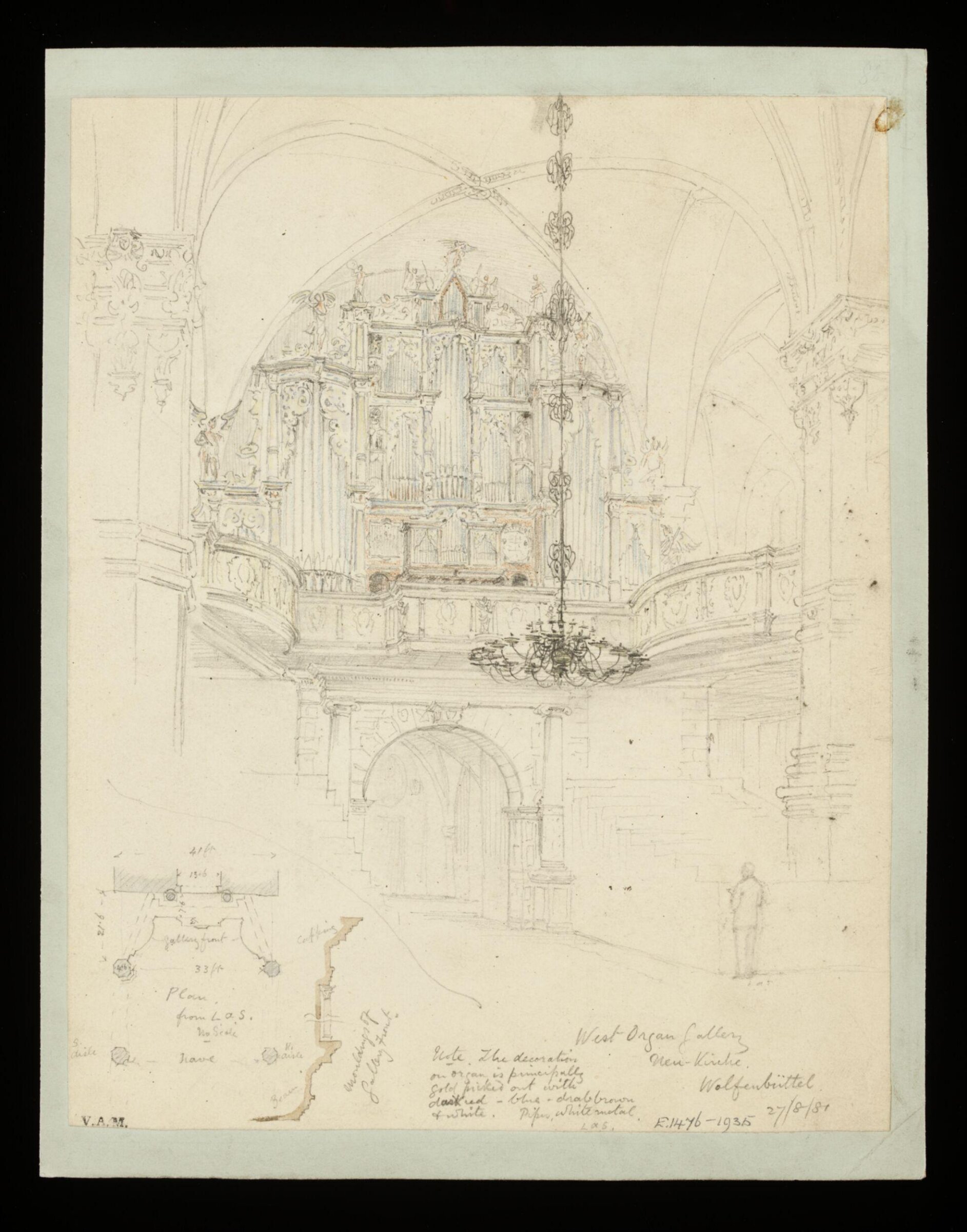 One of 235 drawings of architectural subjects in France, Germany, and Italy, Walter John Nash Millard, 27th August 1881