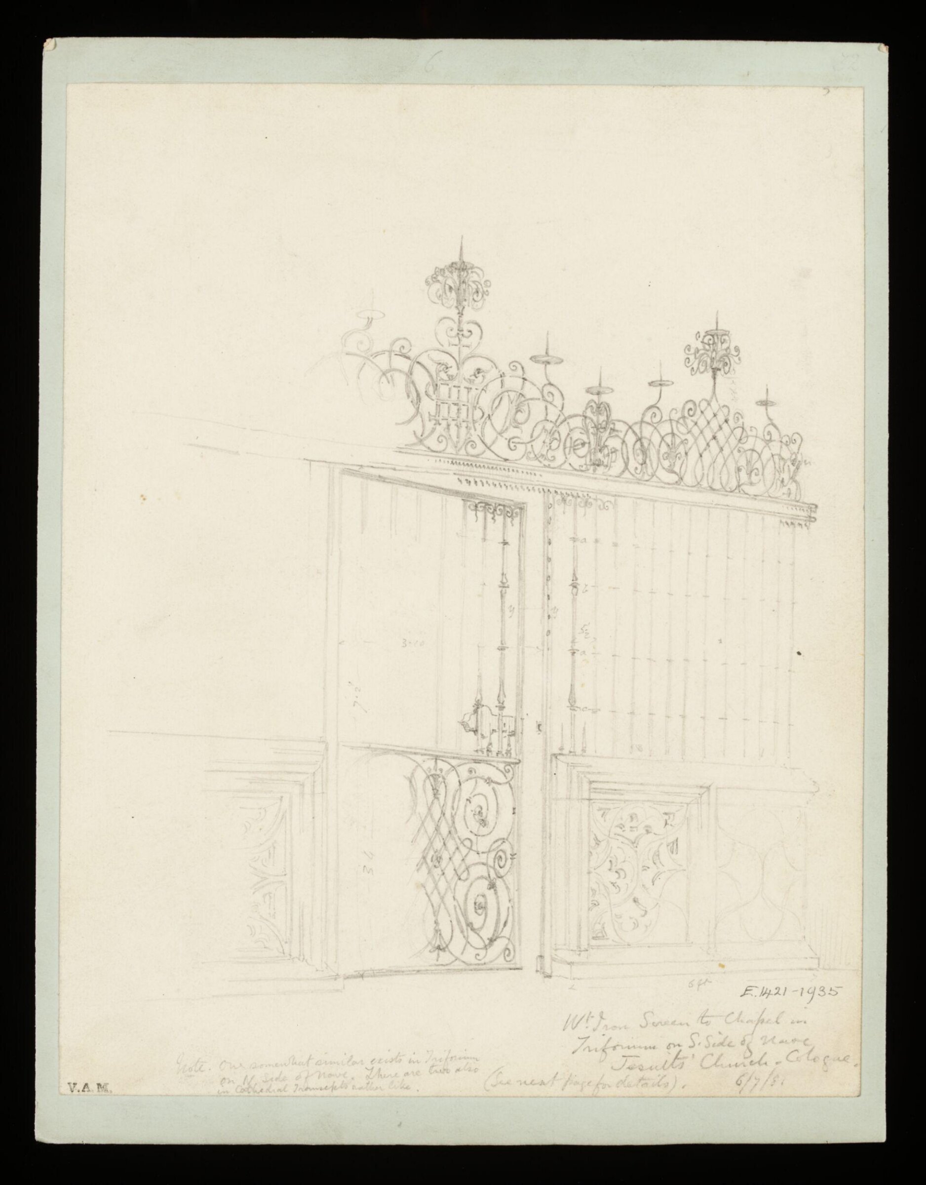One of 235 drawings of architectural subjects in France, Germany, and Italy, Walter John Nash Millard, 6th July 1881