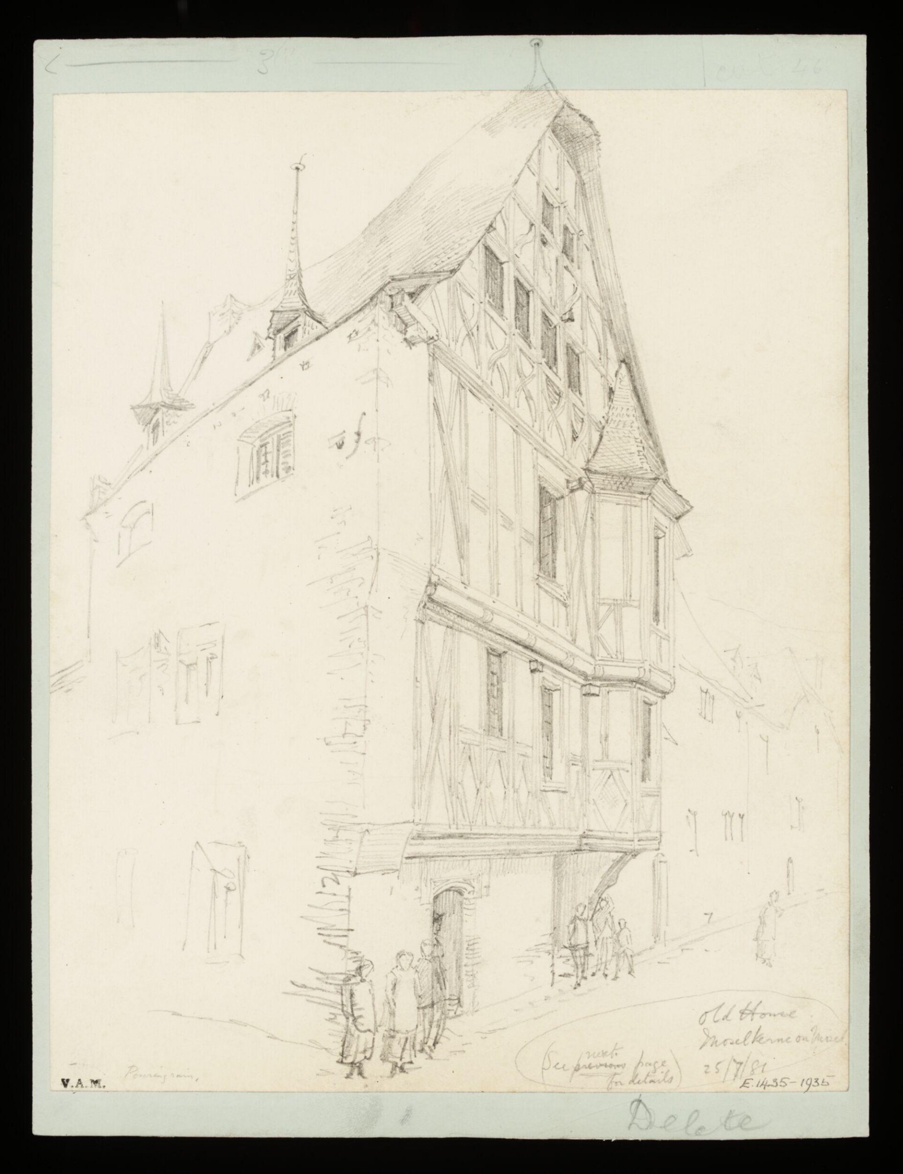 One of 235 drawings of architectural subjects in France, Germany, and Italy, Walter John Nash Millard, 25th July 1881