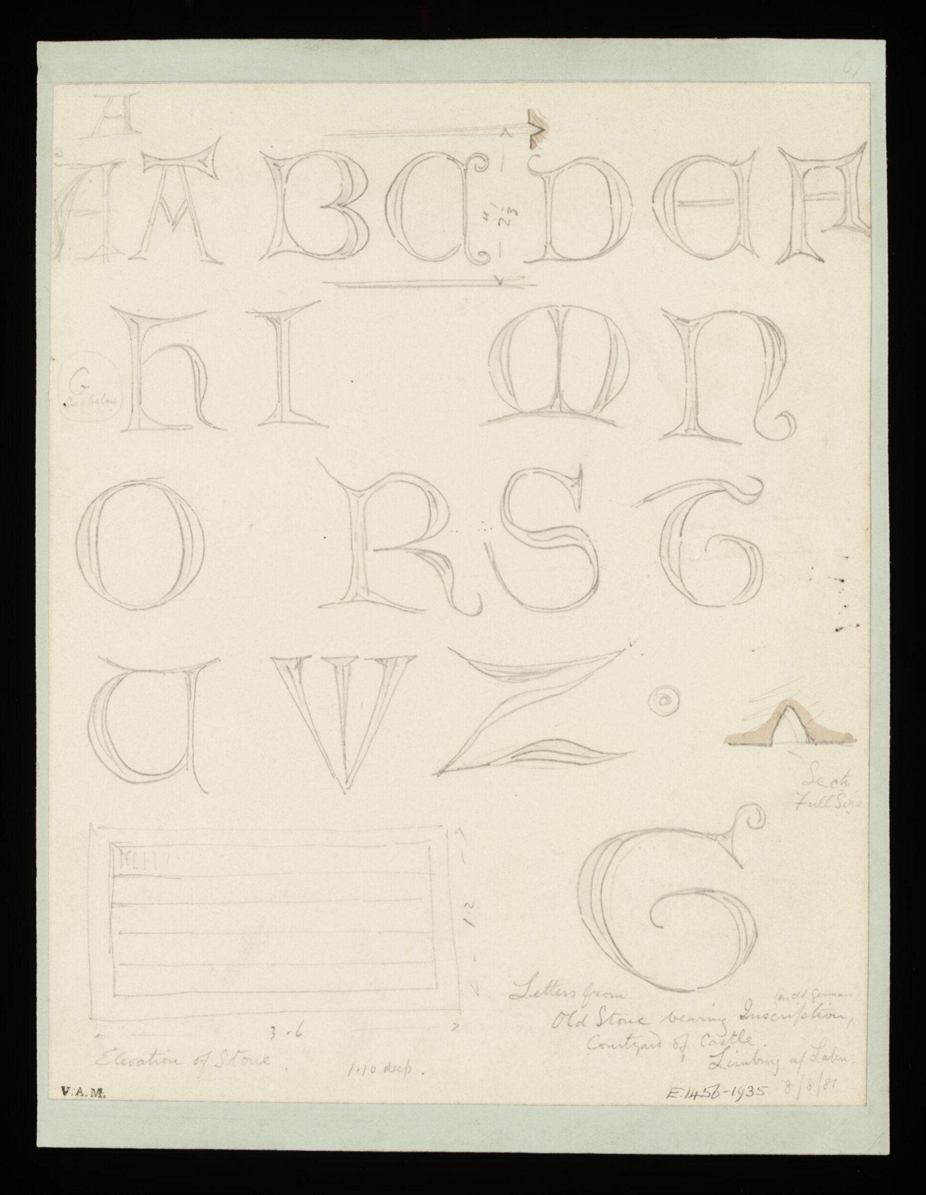 One of 235 drawings of architectural subjects in France, Germany, and Italy, Walter John Nash Millard, 8th August 1881