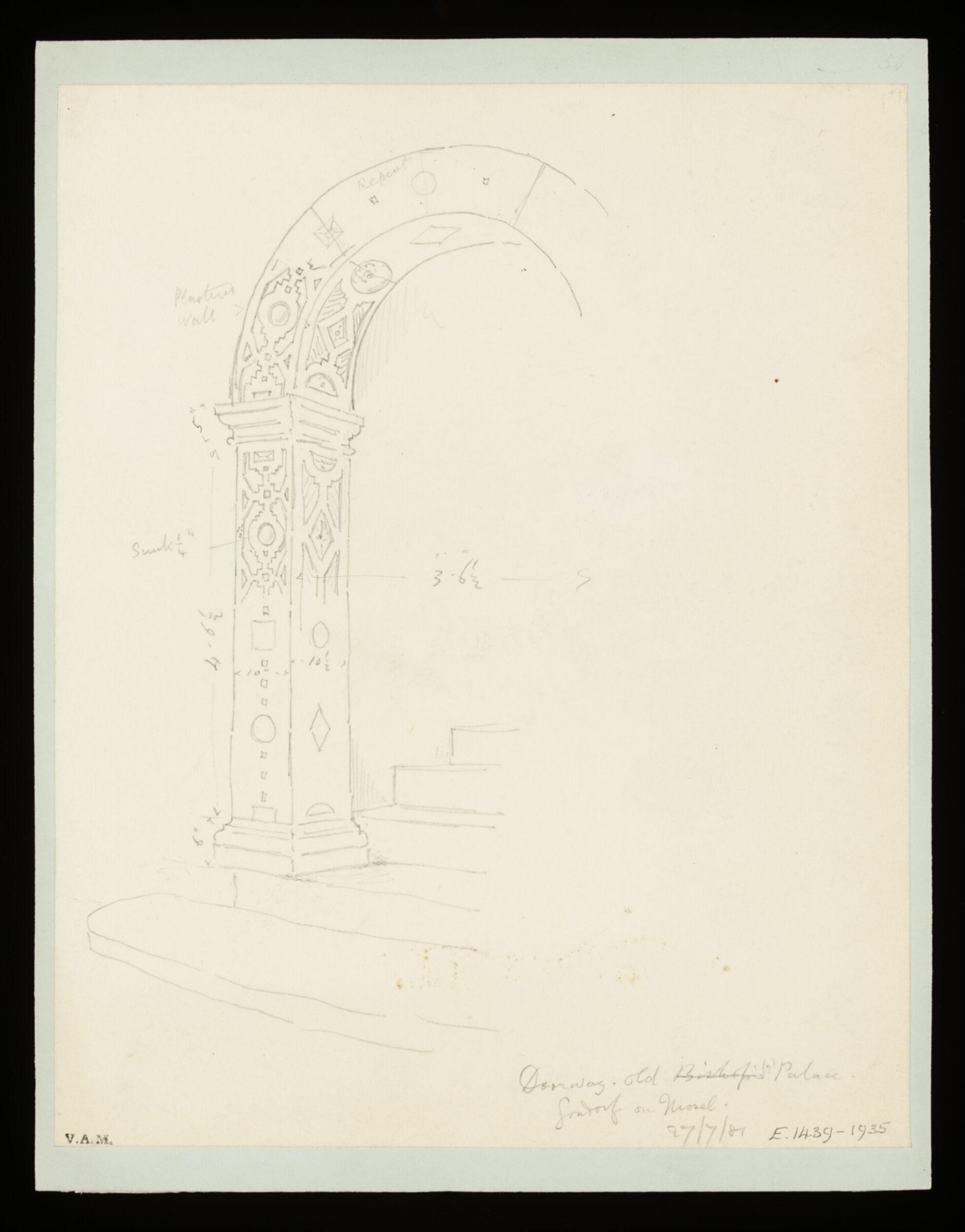 One of 235 drawings of architectural subjects in France, Germany, and Italy, Walter John Nash Millard, 27th July 1881