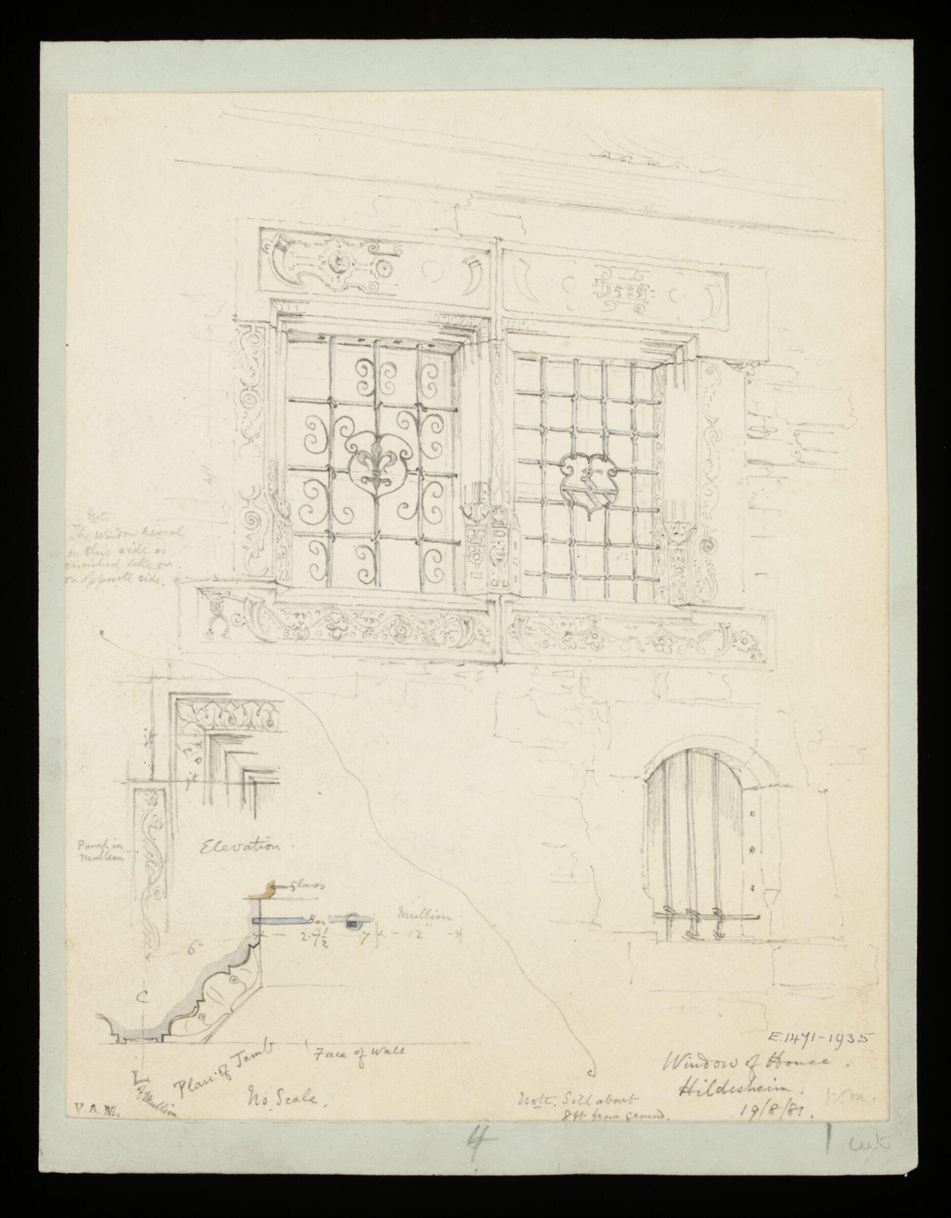 One of 235 drawings of architectural subjects in France, Germany, and Italy, Walter John Nash Millard, 19th August 1881