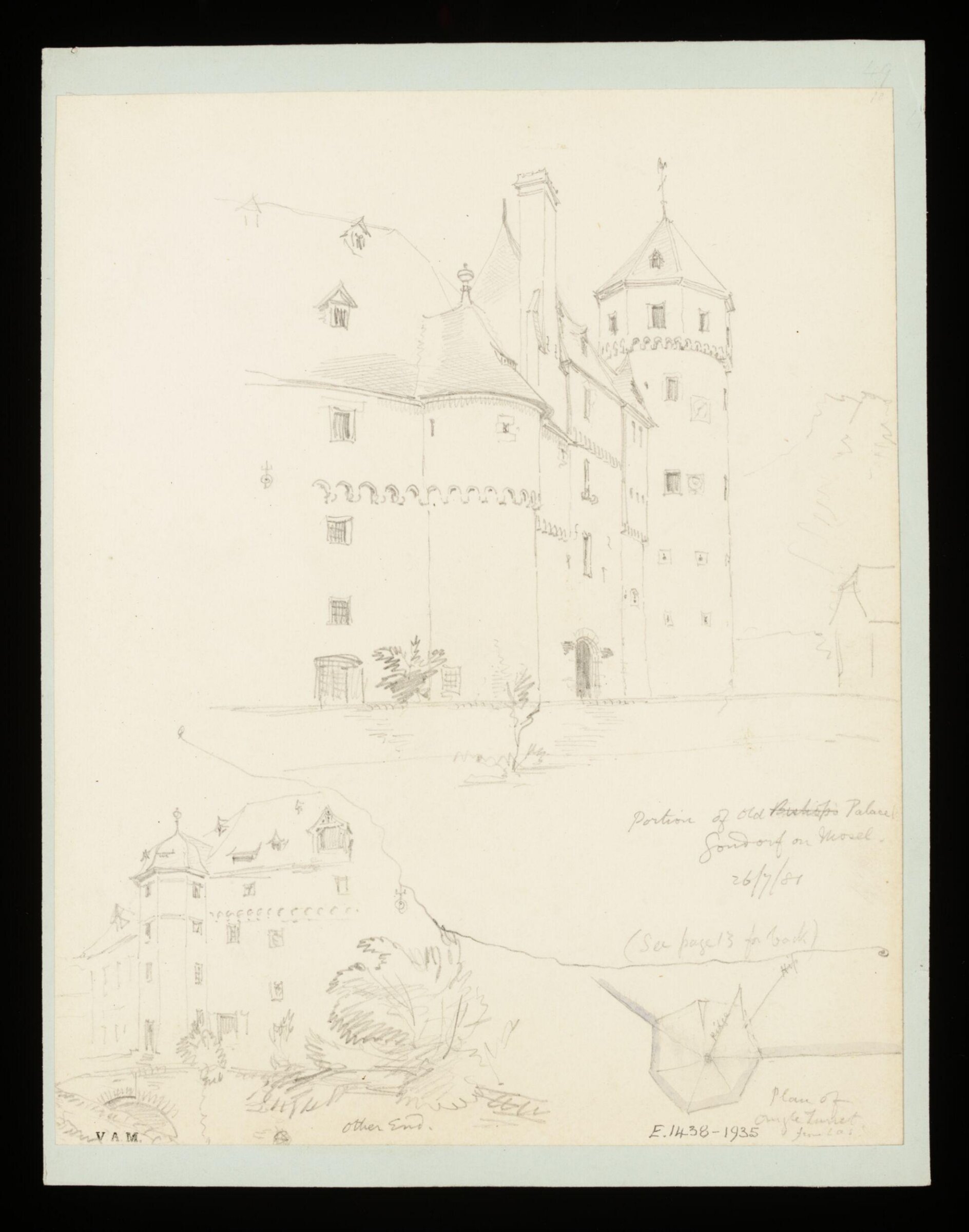 One of 235 drawings of architectural subjects in France, Germany, and Italy, Walter John Nash Millard, 26th July 1881