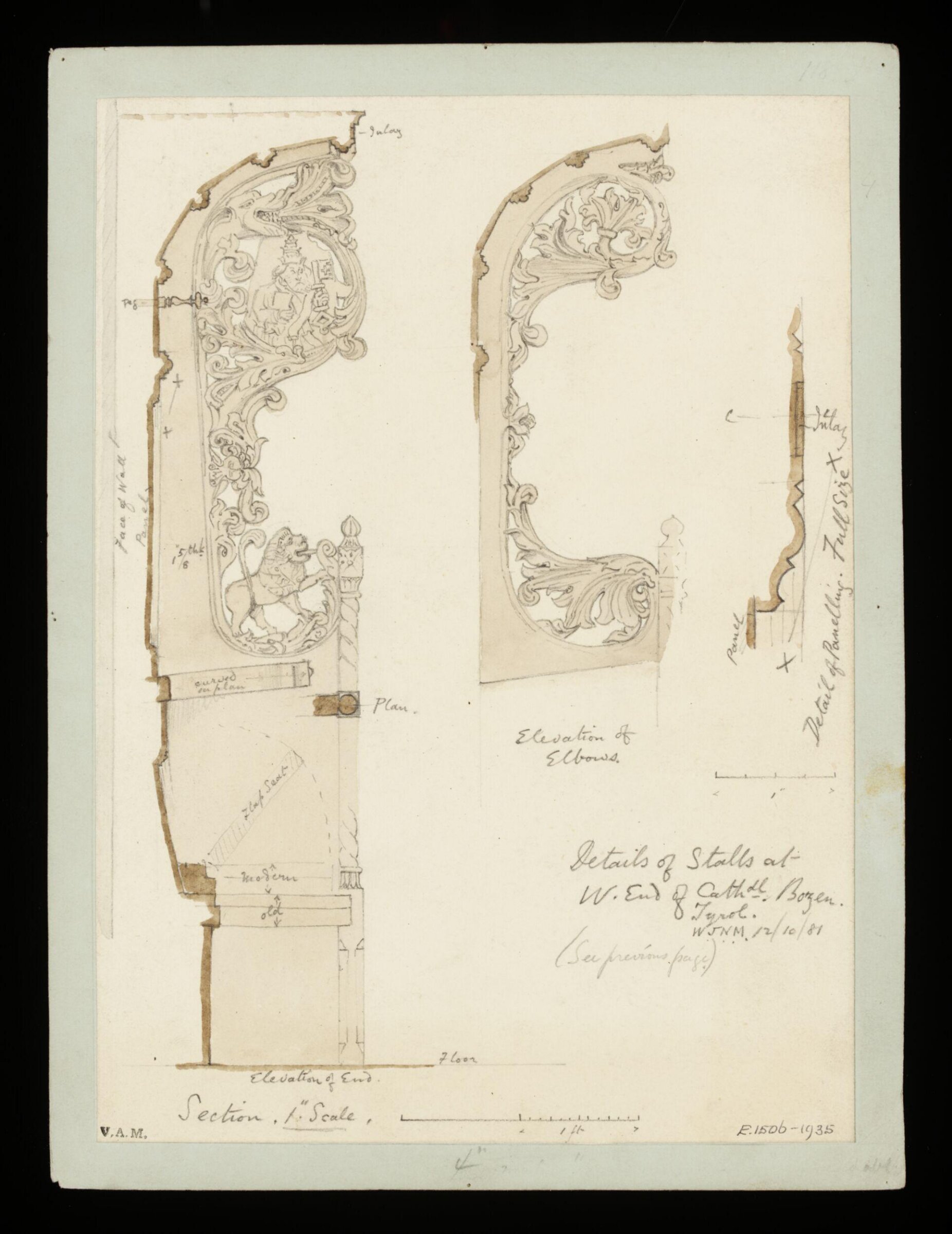 One of 235 drawings of architectural subjects in France, Germany, and Italy, Walter John Nash Millard, 12th October 1881