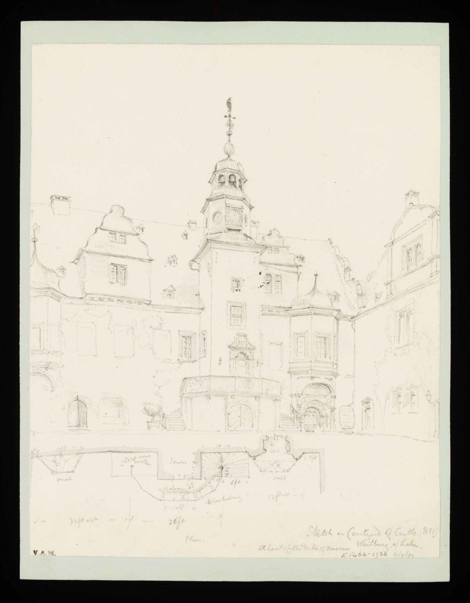 One of 235 drawings of architectural subjects in France, Germany, and Italy, Walter John Nash Millard, 9th August 1881