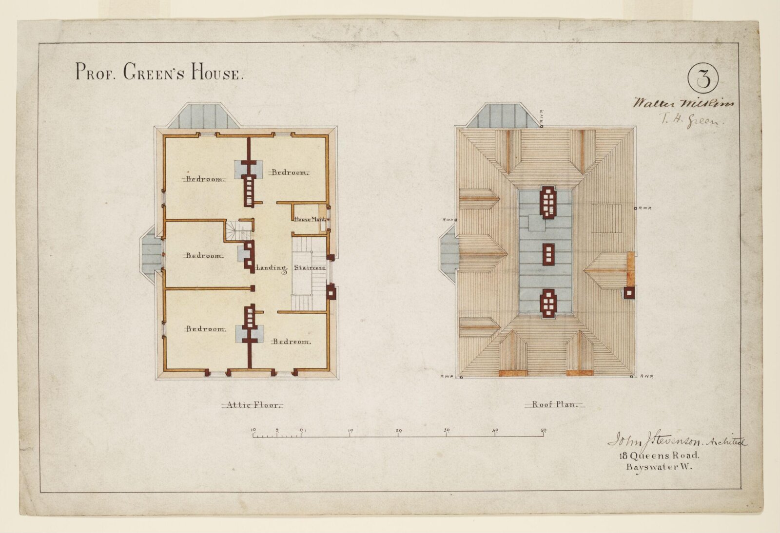 Drawing, John James Stevenson, c. 1880s