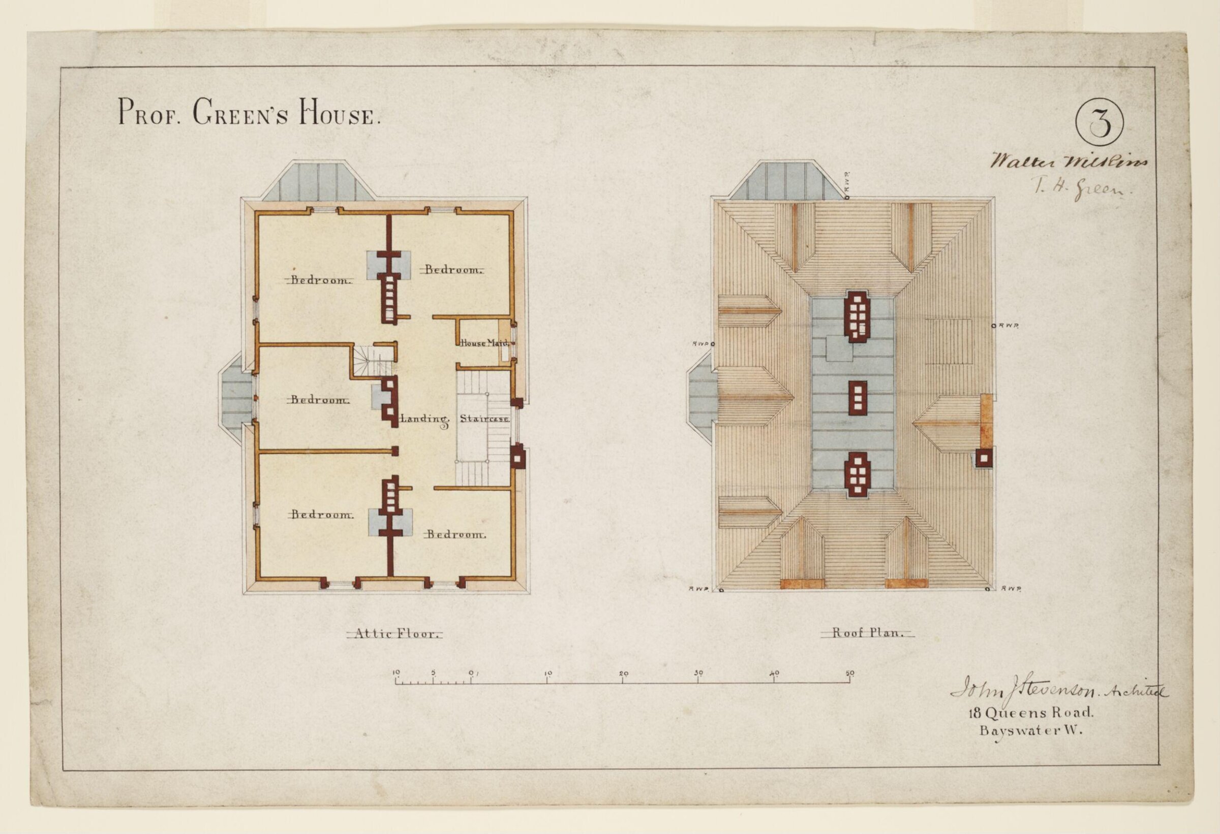 Drawing, John James Stevenson, c. 1880s