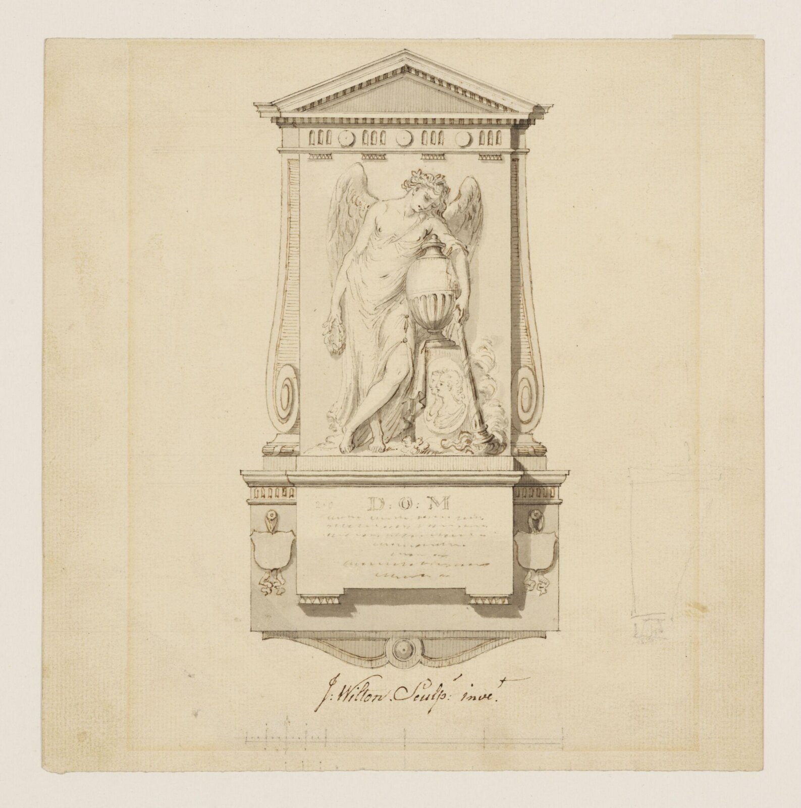 Drawing, Joseph Wilton, 18th century