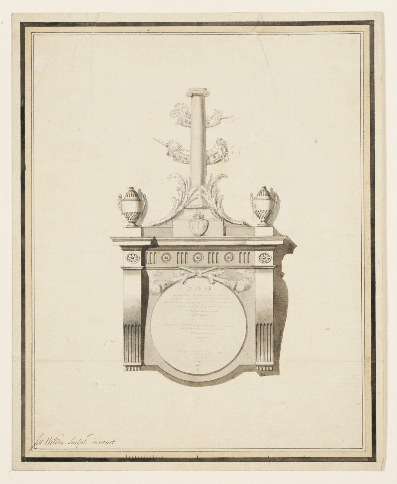Drawing, Joseph Wilton, 18th century