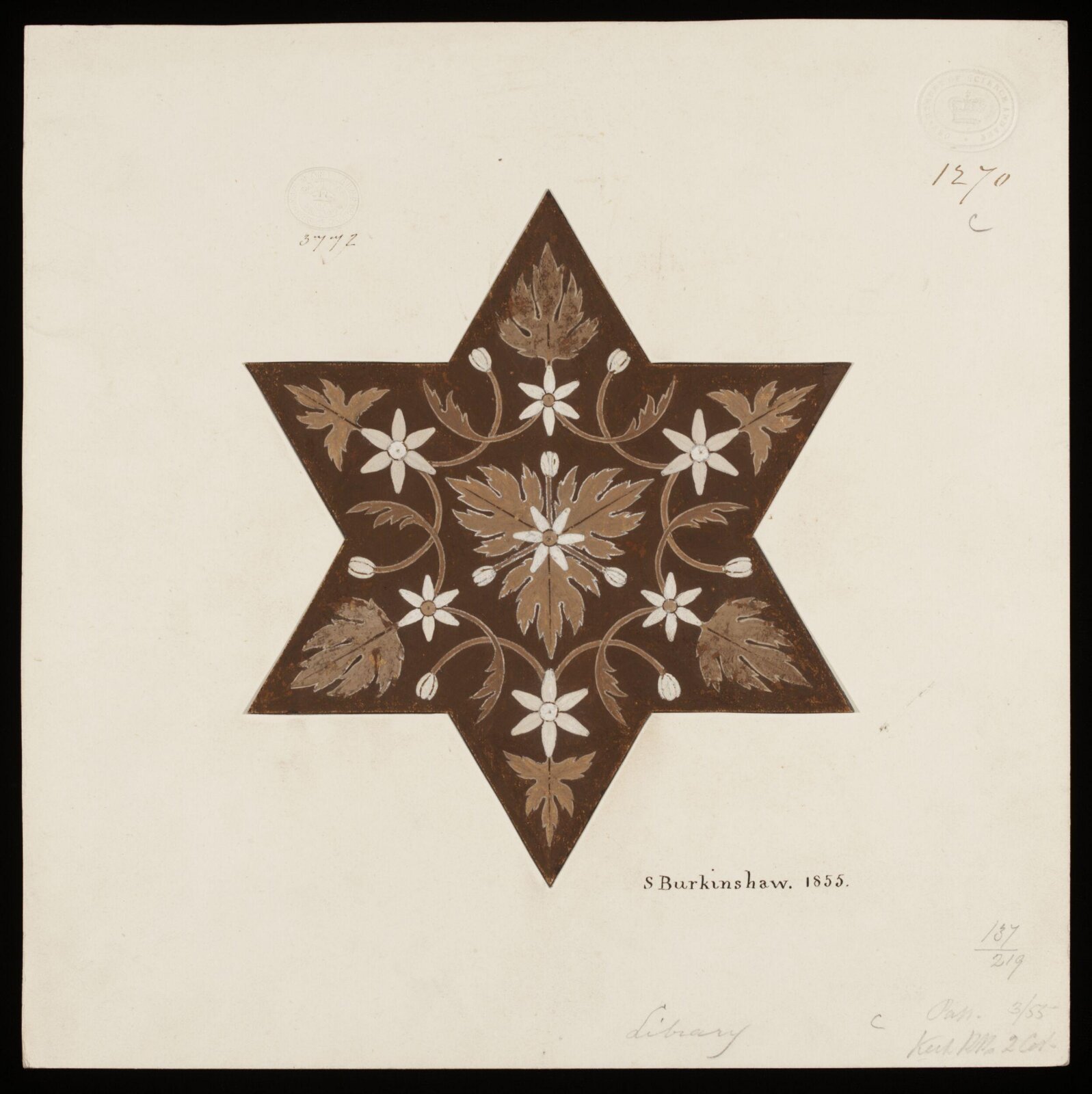 Drawing, S Burkinshaw, 1855