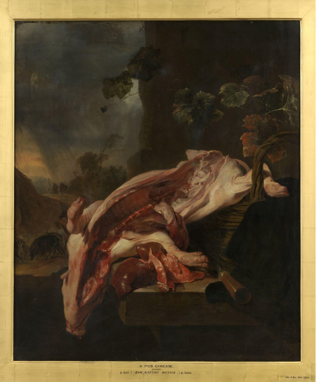 A Pig's Carcase, Jan Baptist Weenix, 1647-1661