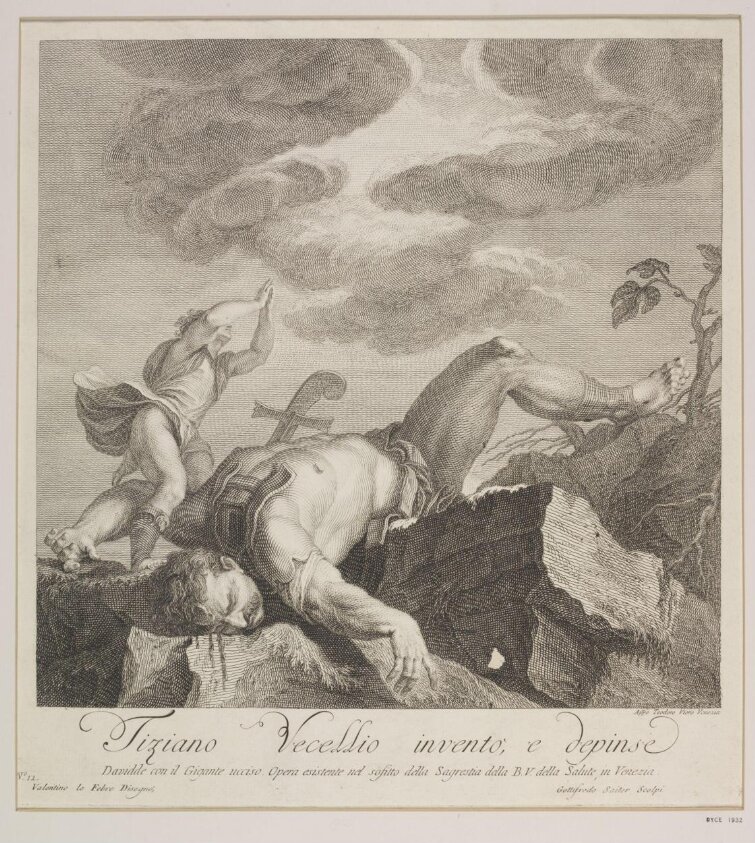 David and Goliath (1725-1800) by Johann Gottfried Seutter