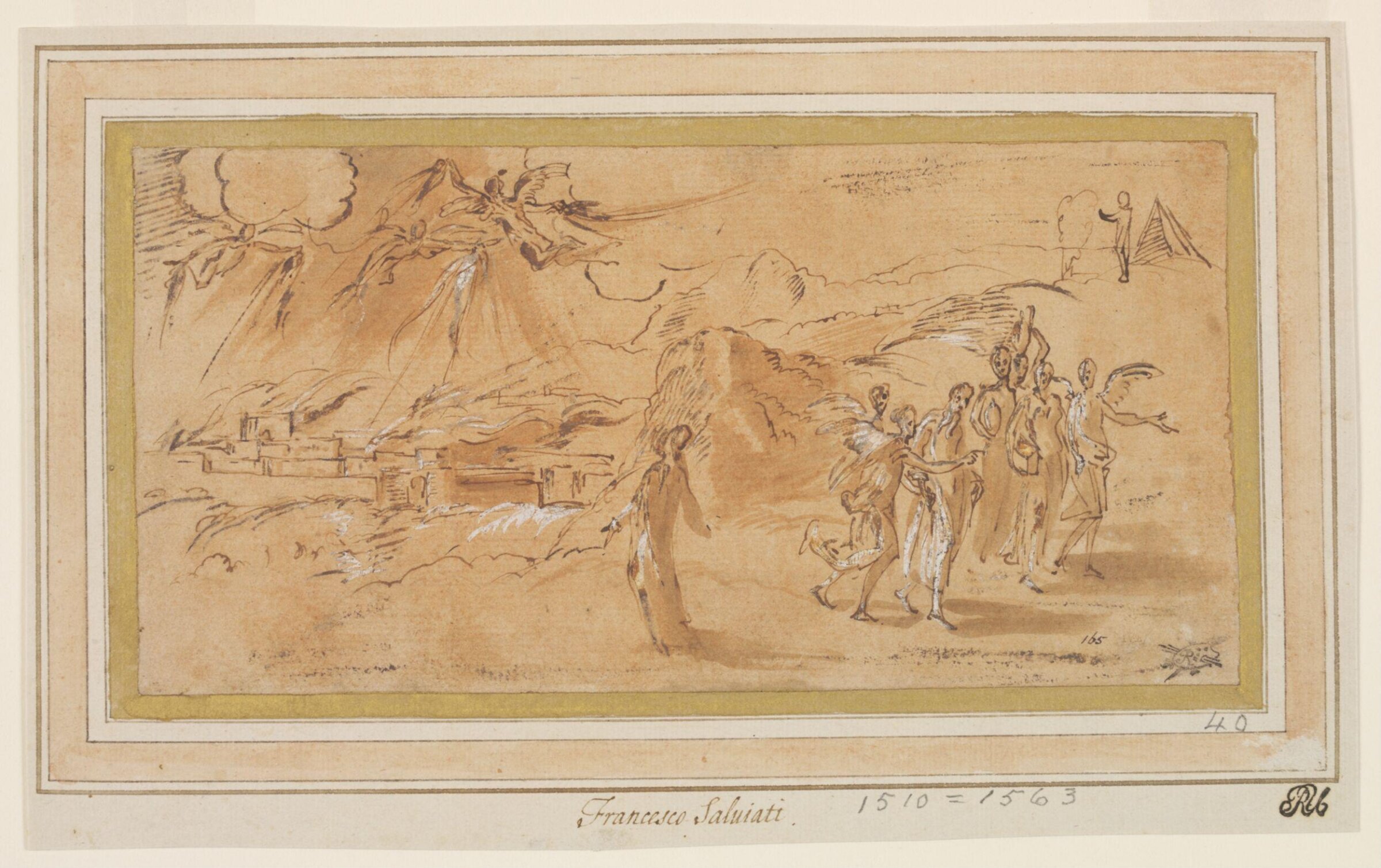 The Escape of Lot, Francesco Rossi, ca. mid 16th century