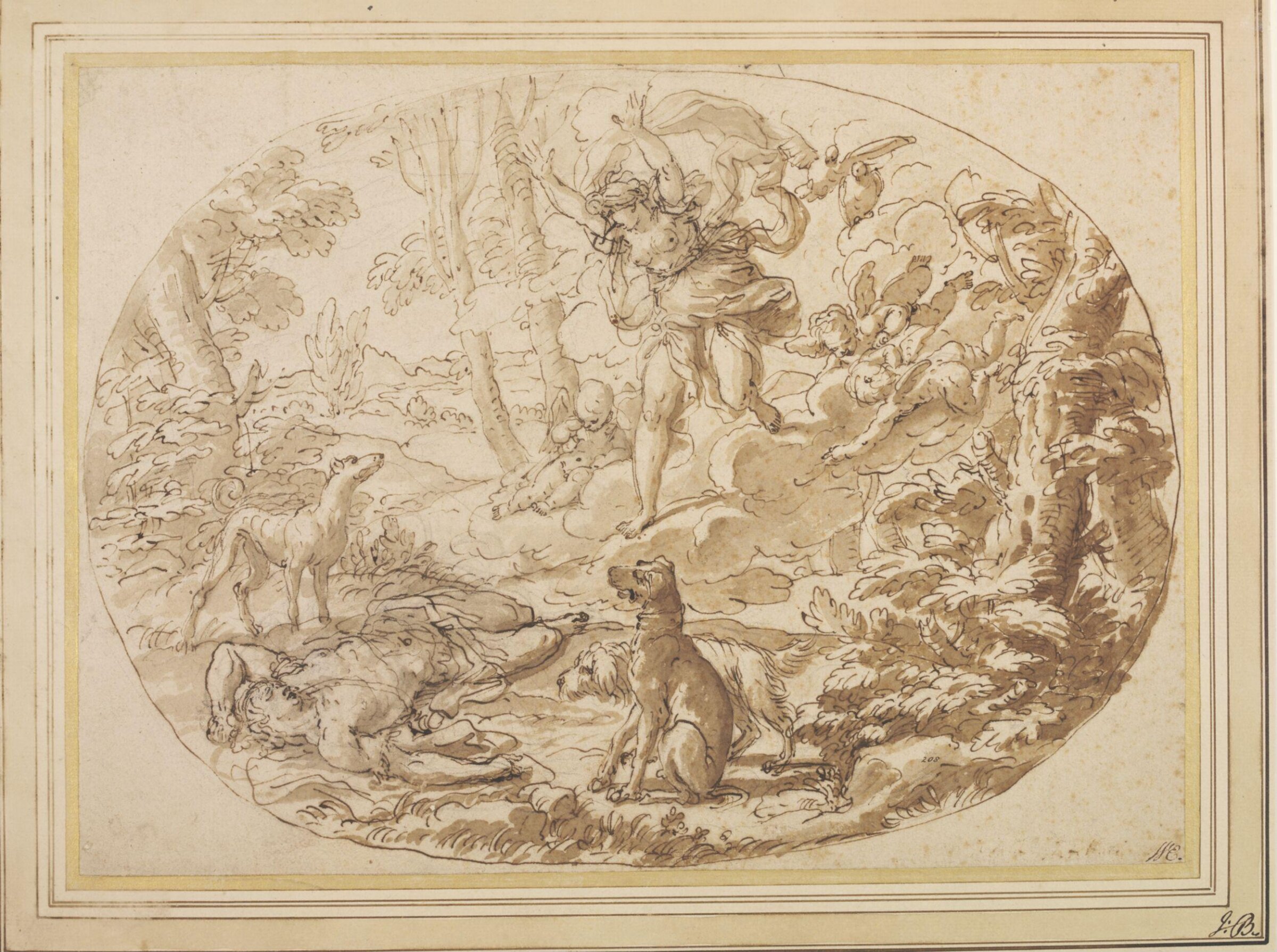 Venus lamenting the death of Adonis, Niccolò Berrettoni, ca.1650 - 1682