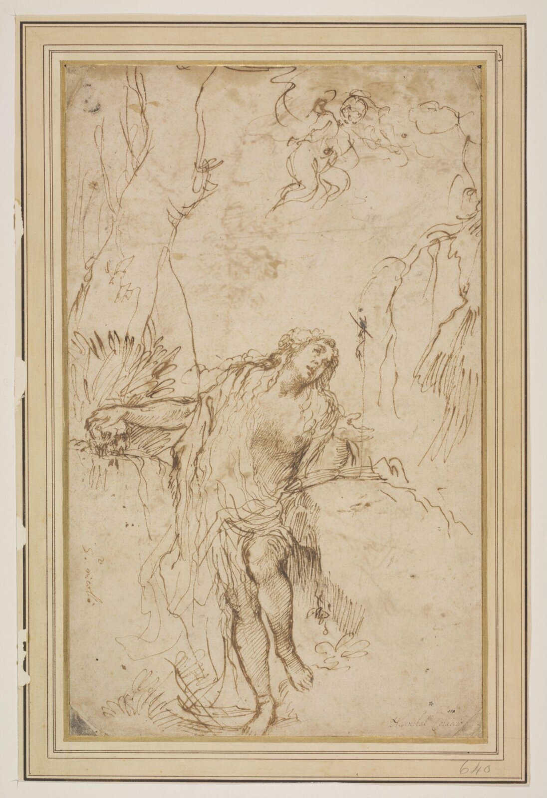 Drawing, Annibale Carracci, 16th - 17th century