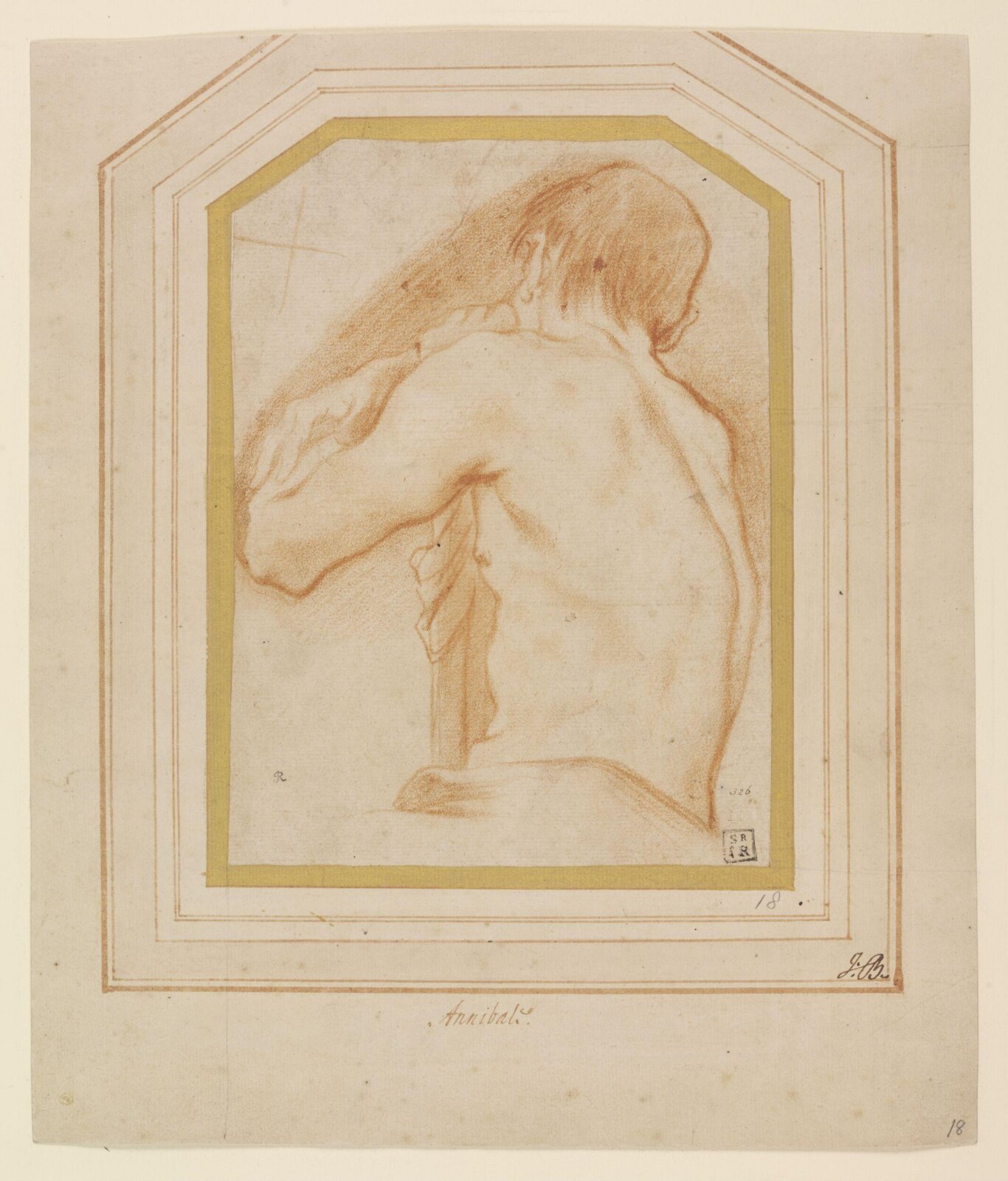 Drawing, Annibale Carracci, 16th - 17th century