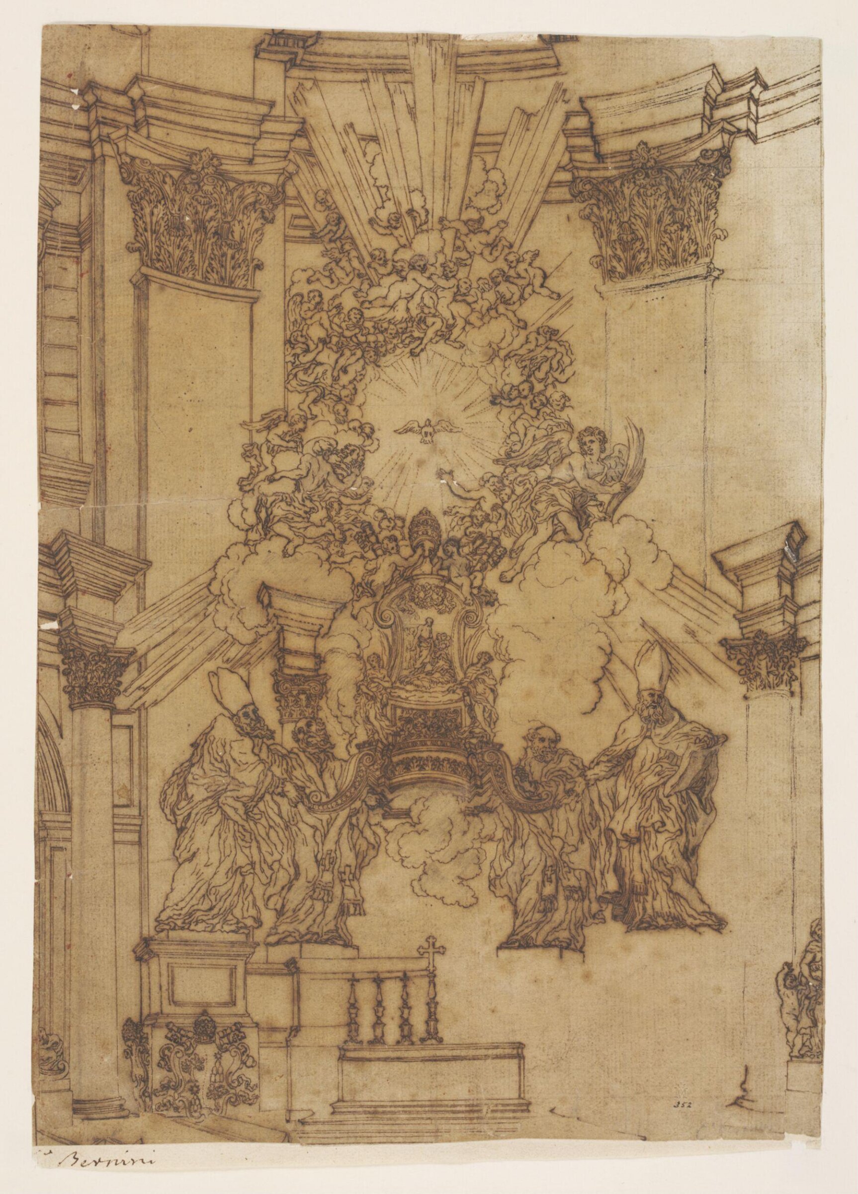 Drawing, Gian Lorenzo Bernini, ca. 1620-1680
