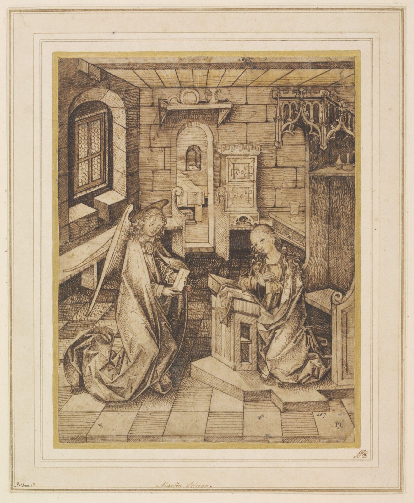 Annunciation, Martin Schongauer, ca. 1455-1450