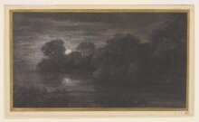 Landscape with Wooded Shore by Moonlight thumbnail 1