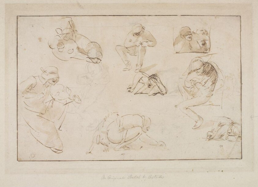 Study of Peasant Figures in Various Poses (Early 17th century) by Cornelis Brouwer
