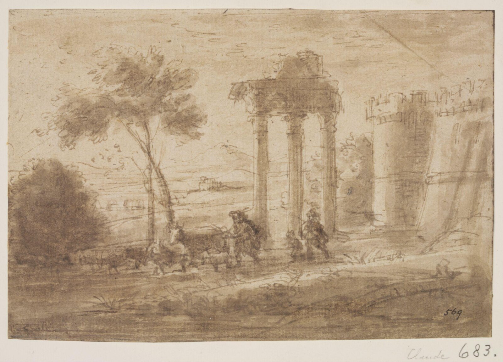 Drawing, Claude Lorrain, 17th century