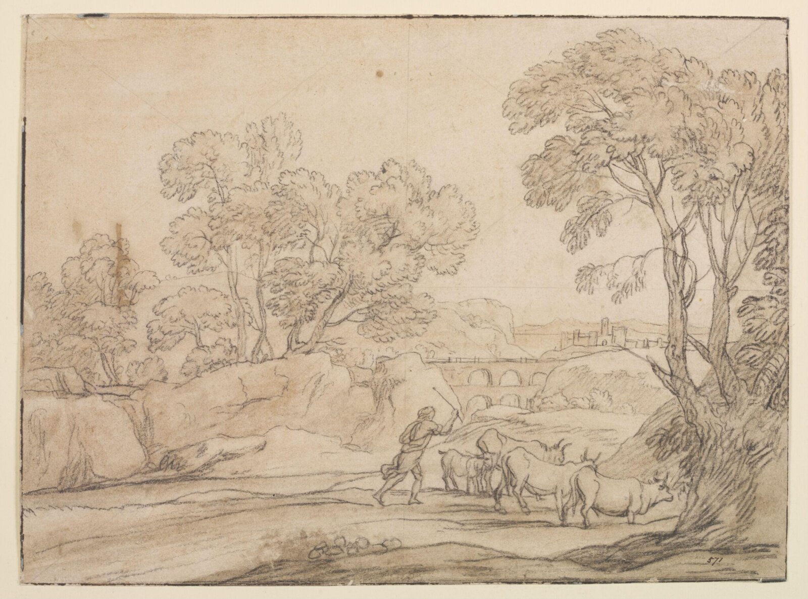 Drawing, Claude Lorrain, 17th century