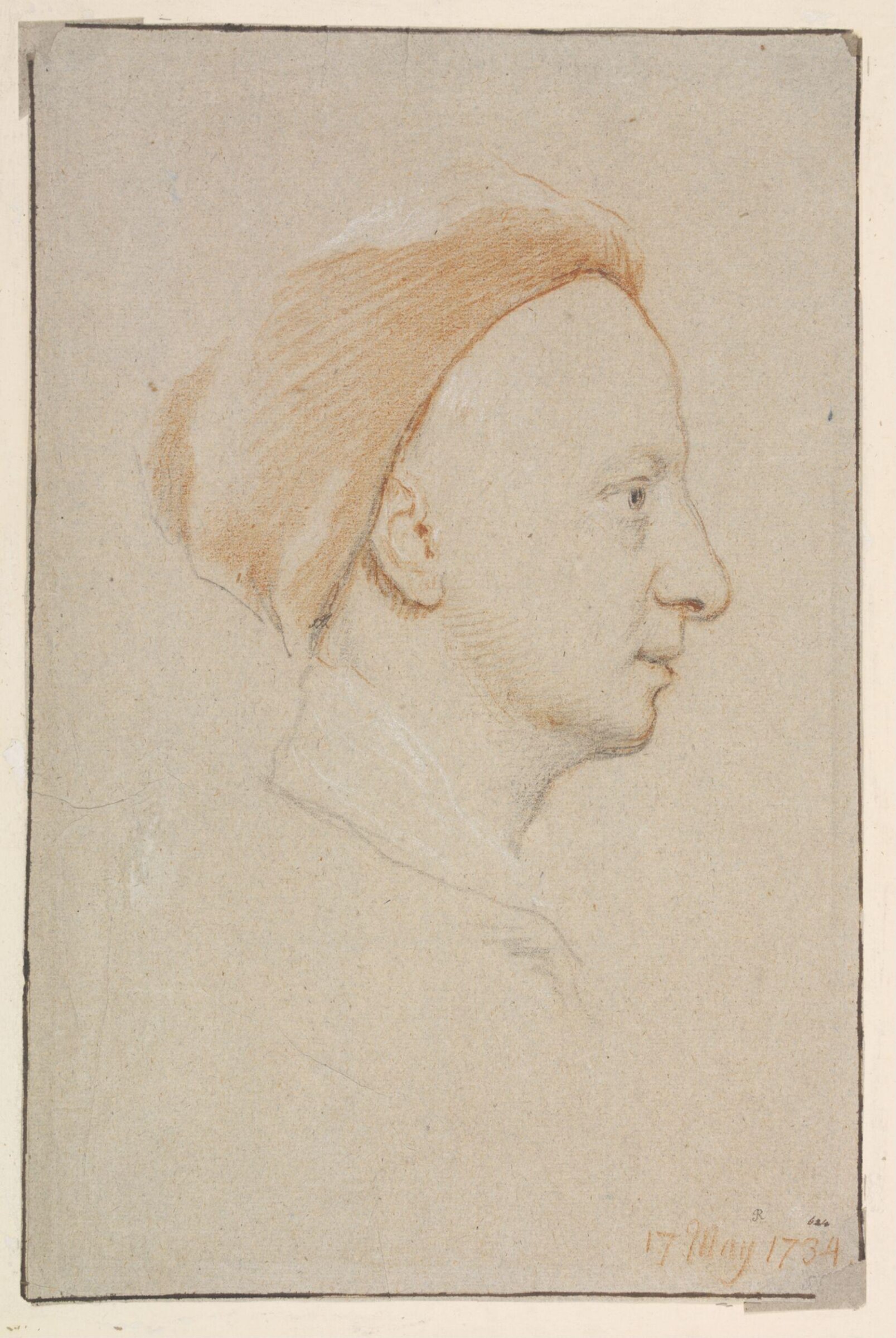 Portrait of Jonathan Richardson the younger by his father, Jonathan Richardson the elder, 17/05/1734