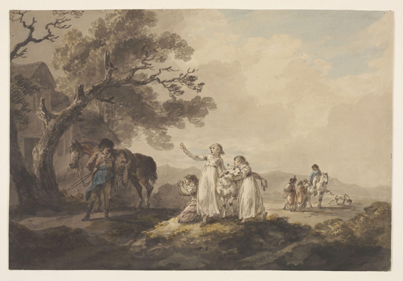 Watercolour, Julius Caesar Ibbetson the elder, late 18th - early 19th century